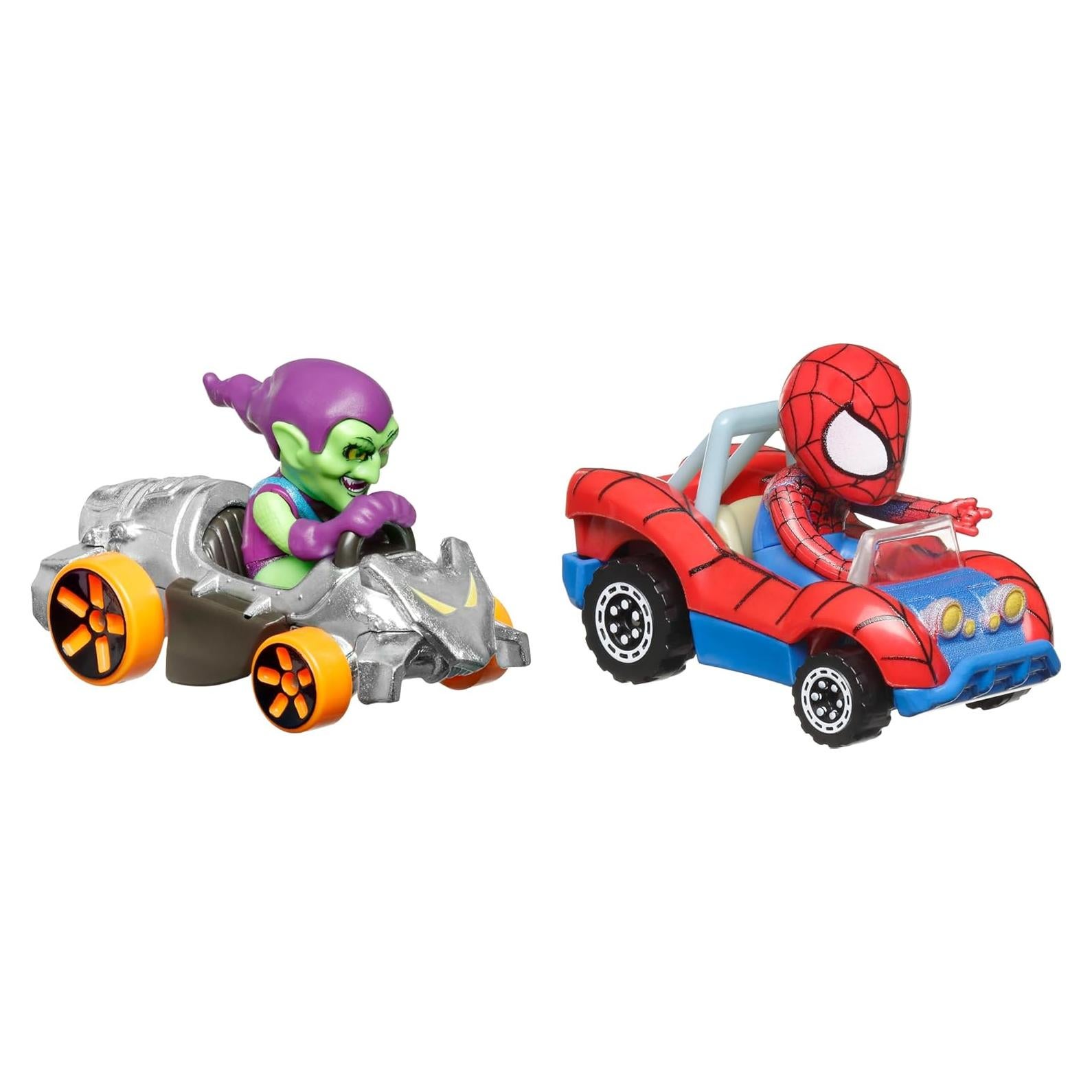 Hot Wheels RacerVerse Set 2 Vehículos Metal Spider-Man Duende Verde