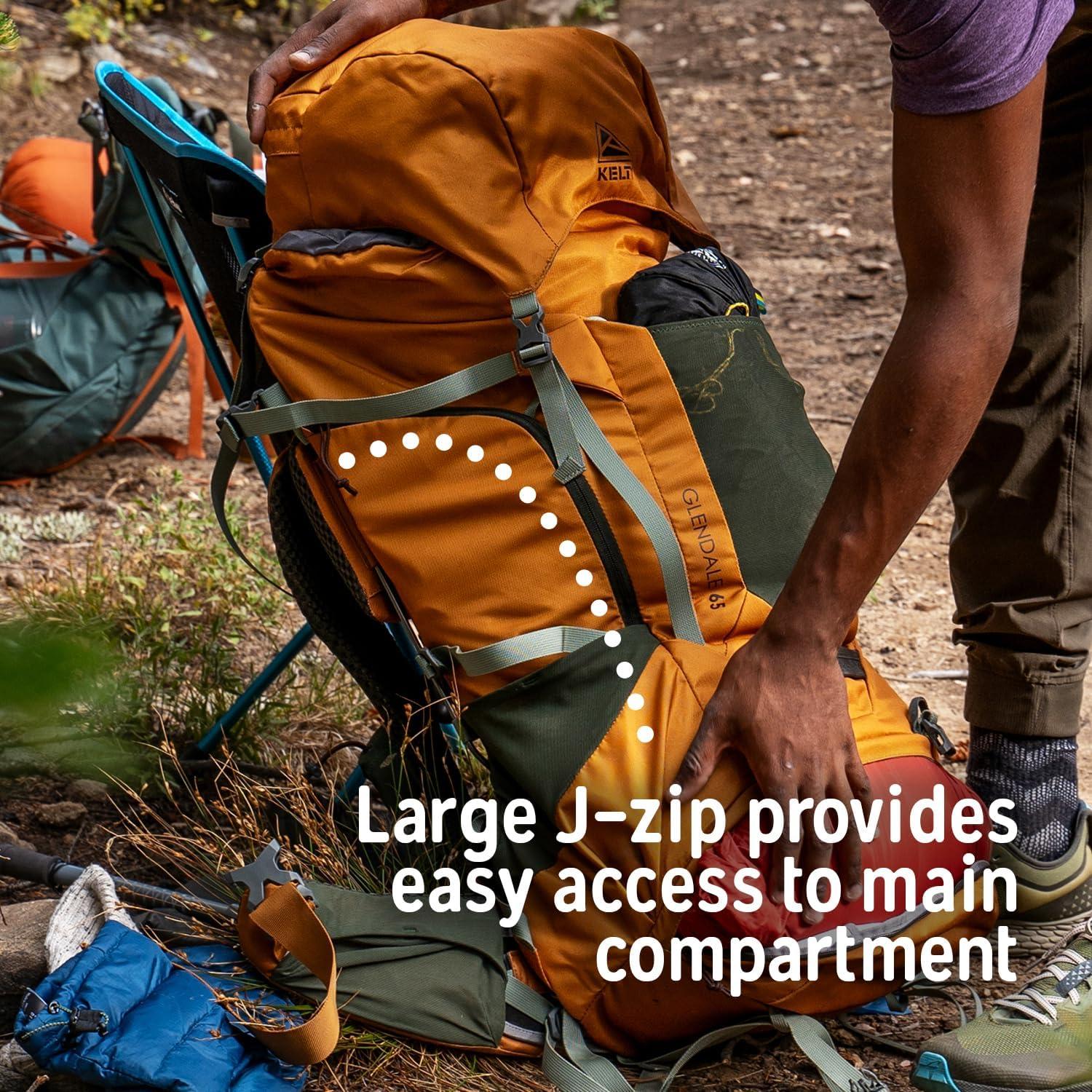 Kelty Glendale 65L – 105L Multiday Backpacking and Thru Hiking Pack, Fit Plus Customized Suspension, Shoulder Strap Pockets, Long Haul Hiking Backpack, 2024 (Cathay Spice, 65L)