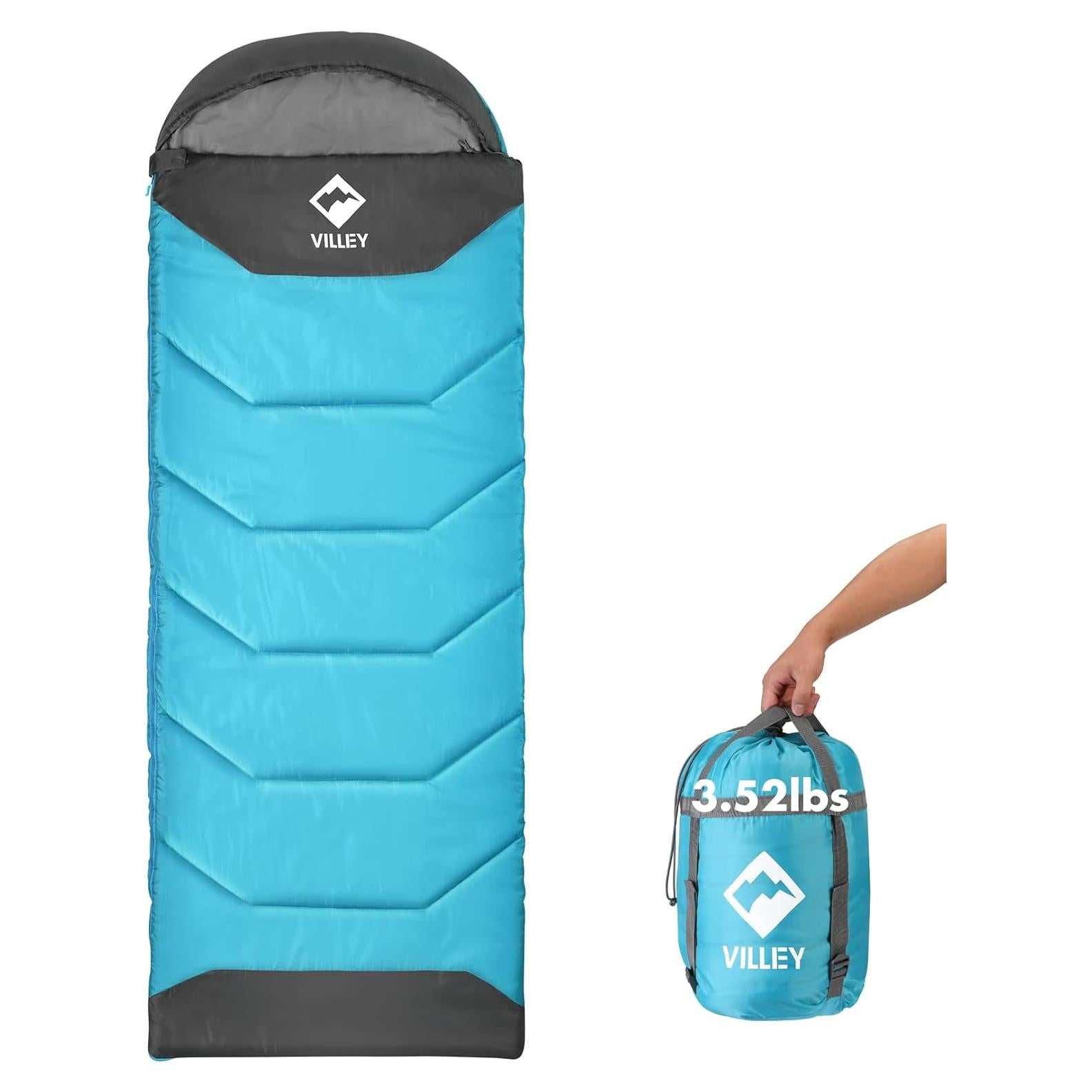 Saco de Dormir VILLEY Rectangular 3 Temporadas 220x80cm