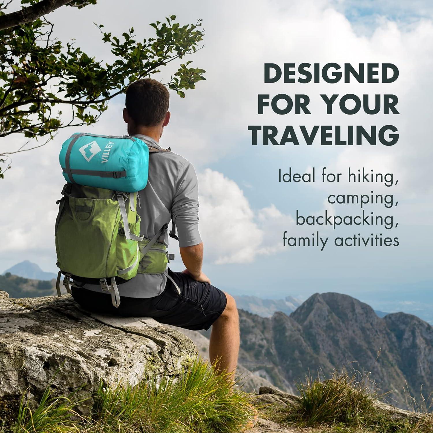 Saco de Dormir VILLEY Rectangular 3 Temporadas 220x80cm