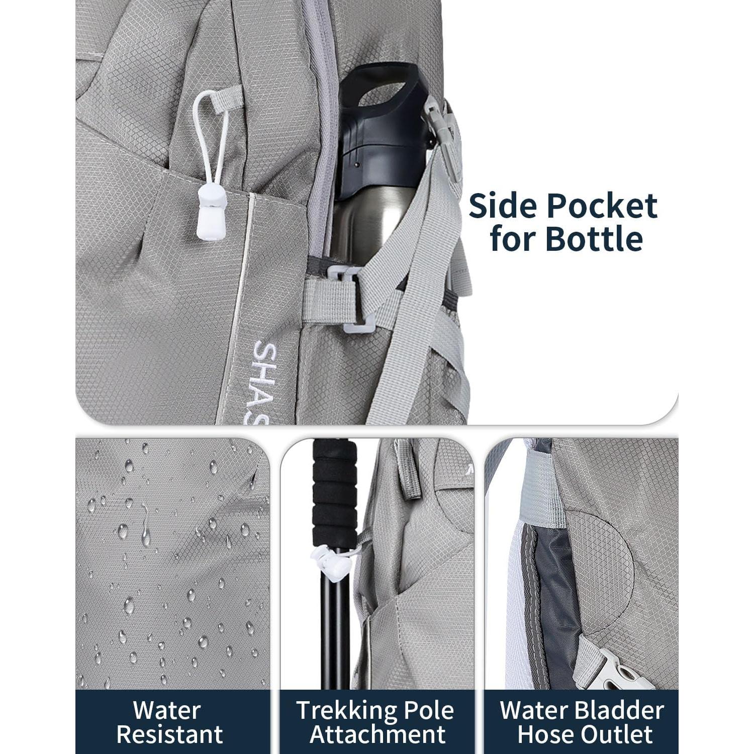 Mochila de Senderismo 40L Mokzer Gris Impermeable Unisex