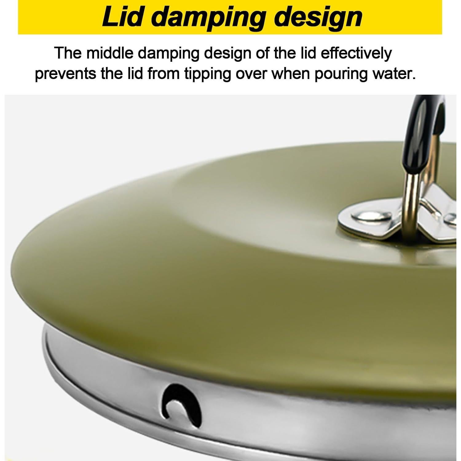 Hervidor de Camping VEADOOLLY 1L Acero Inoxidable Verde