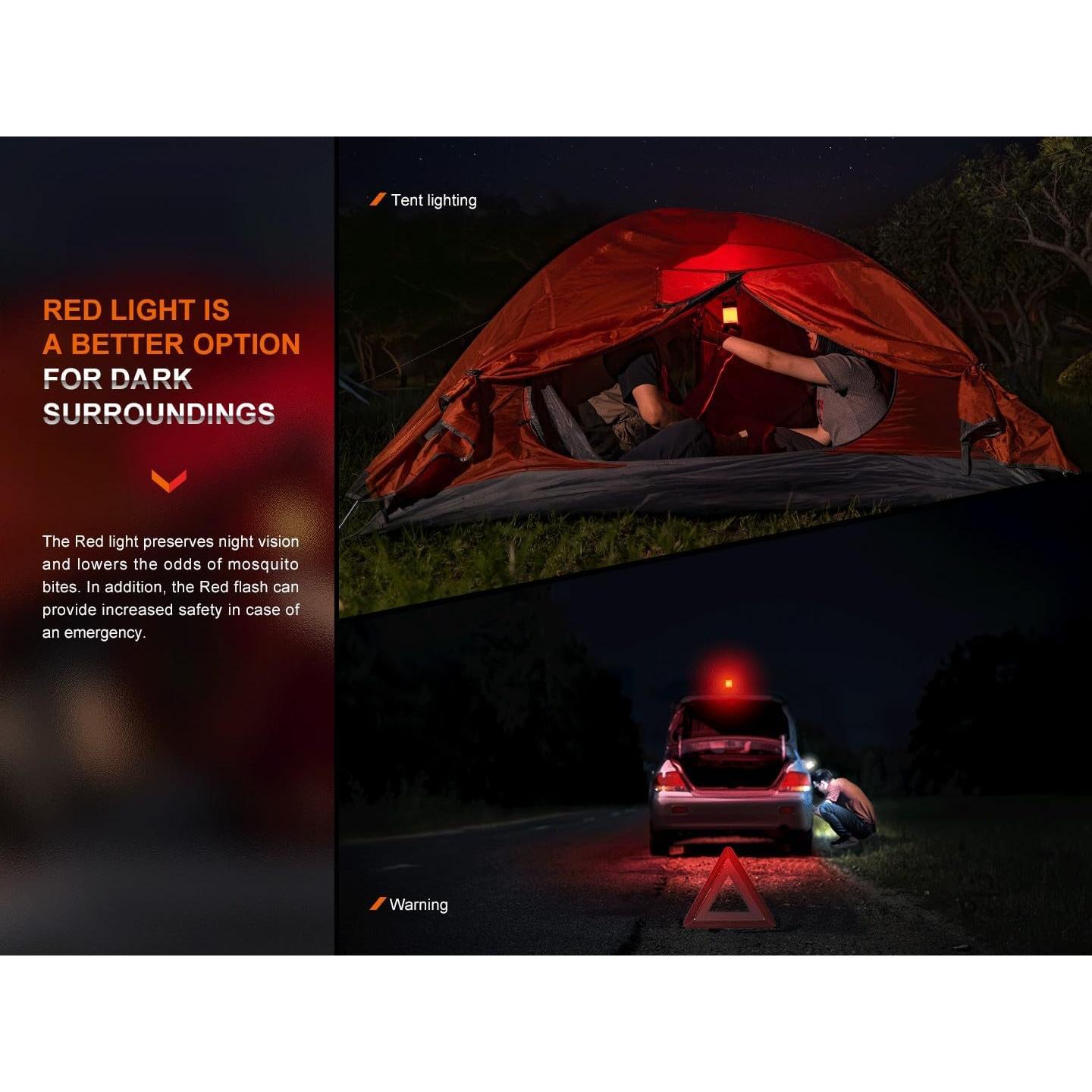 Fenix CL26R Pro 650 Lumen USB Rechargeable White/red Output Camping Lantern/Work Light, Rechargeable Battery with EdisonBright Charging Cable (Gray Camo)