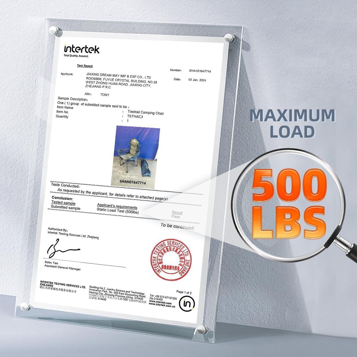 Silla de Camping Plegable Tisetrail XL con Enfriador 226.8 kg