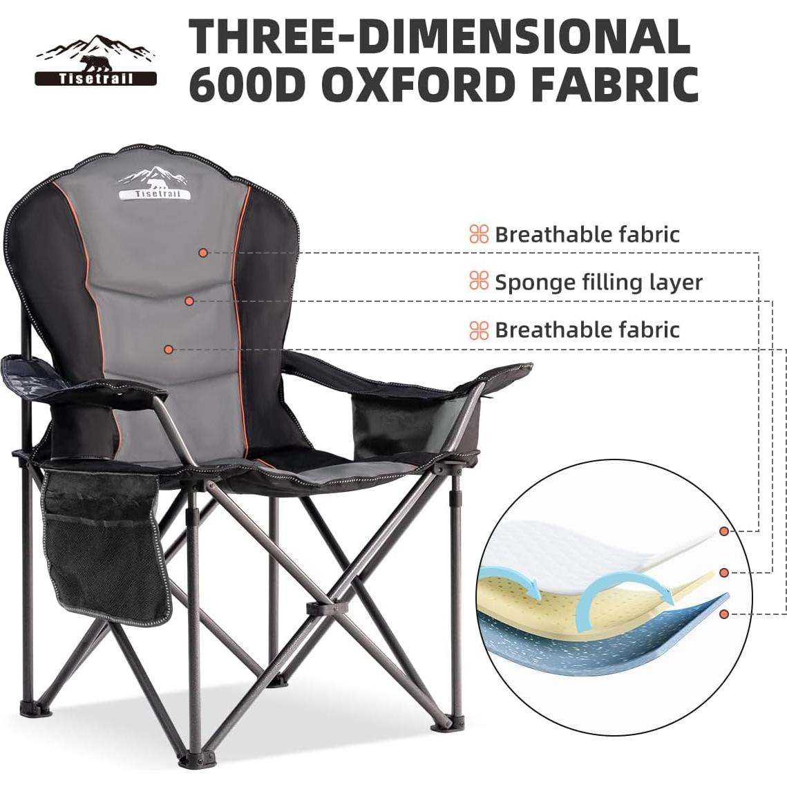Silla de Camping Plegable Tisetrail XL con Enfriador 226.8 kg