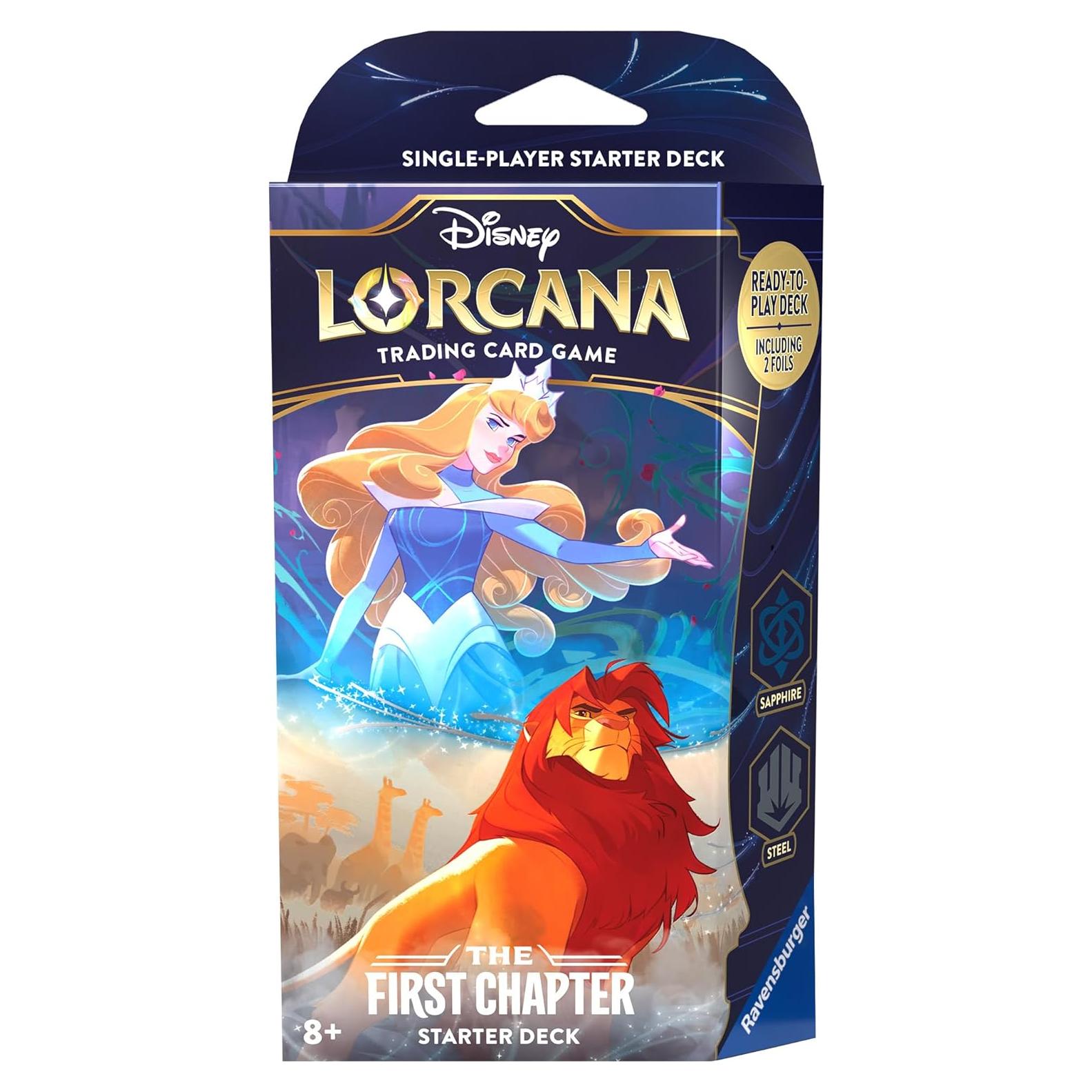Baraja Inicial TCG Ravensburger Disney Lorcana Zafiro y Acero 60 cartas