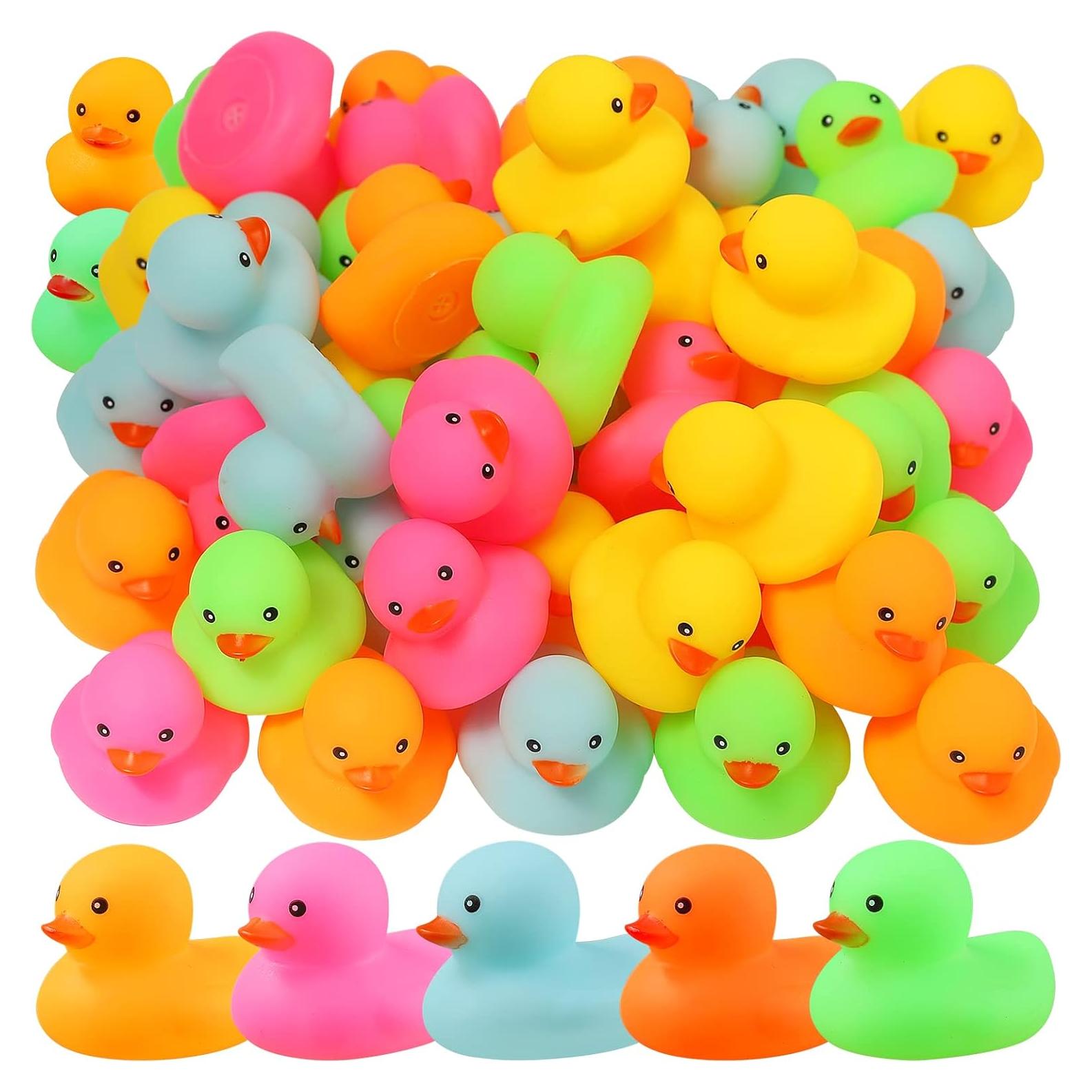 Paquete de 50 Patitos de Goma Multicolor Ekisemio 4 cm