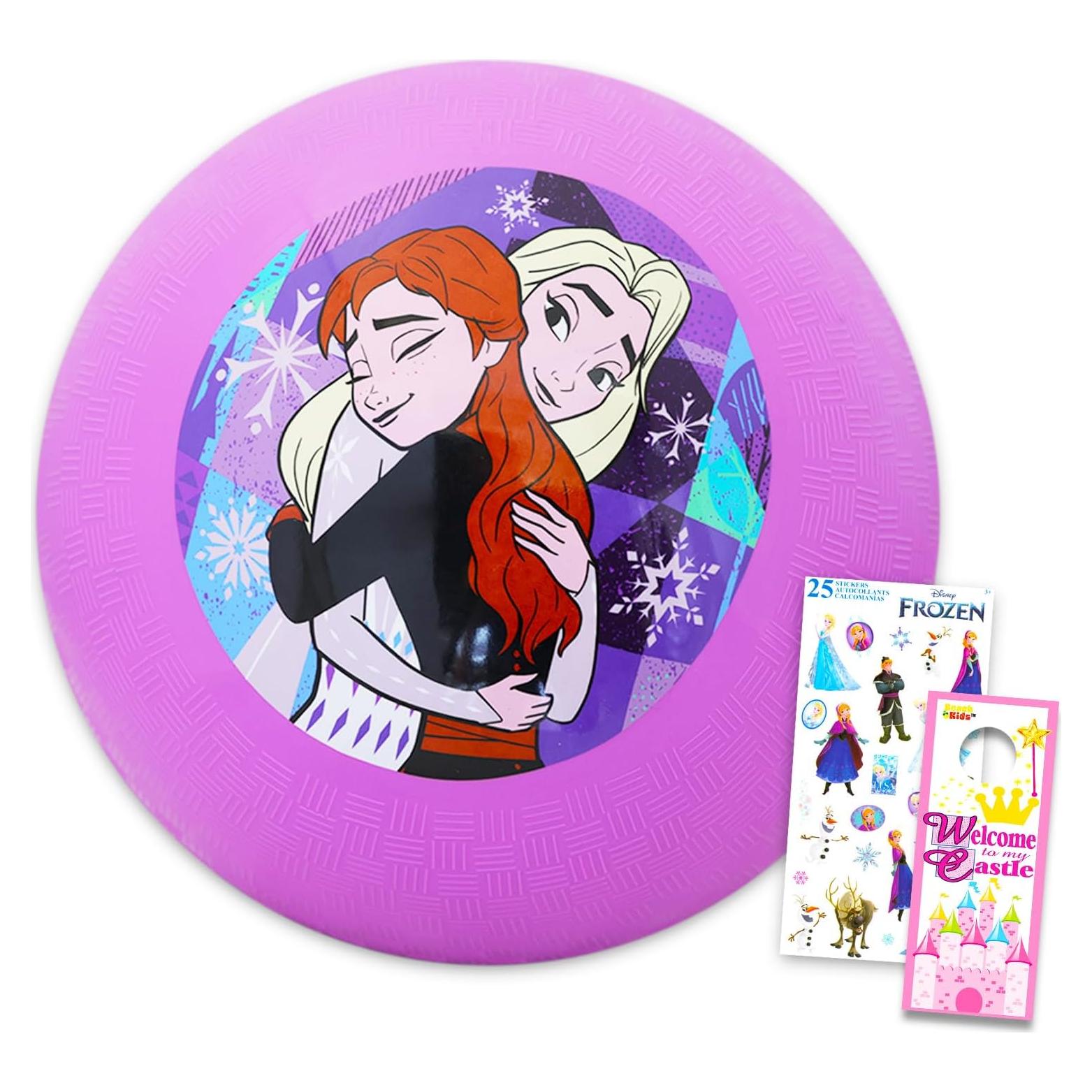 Disney Frozen & Minnie Mouse Playground Ball Set - Bundle with Textured Elsa and Minnie Balls, Stickers, and More | Disney Toys Pack for Kids
