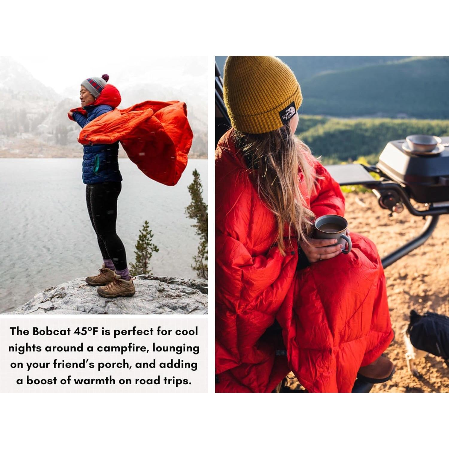 KAMMOK Bobcat 45°F - Down Trail Quilt, Water Resistant, Durable, Compact and Packable, Indoor/Outdoor Camp Blanket (84 in × 54 in)