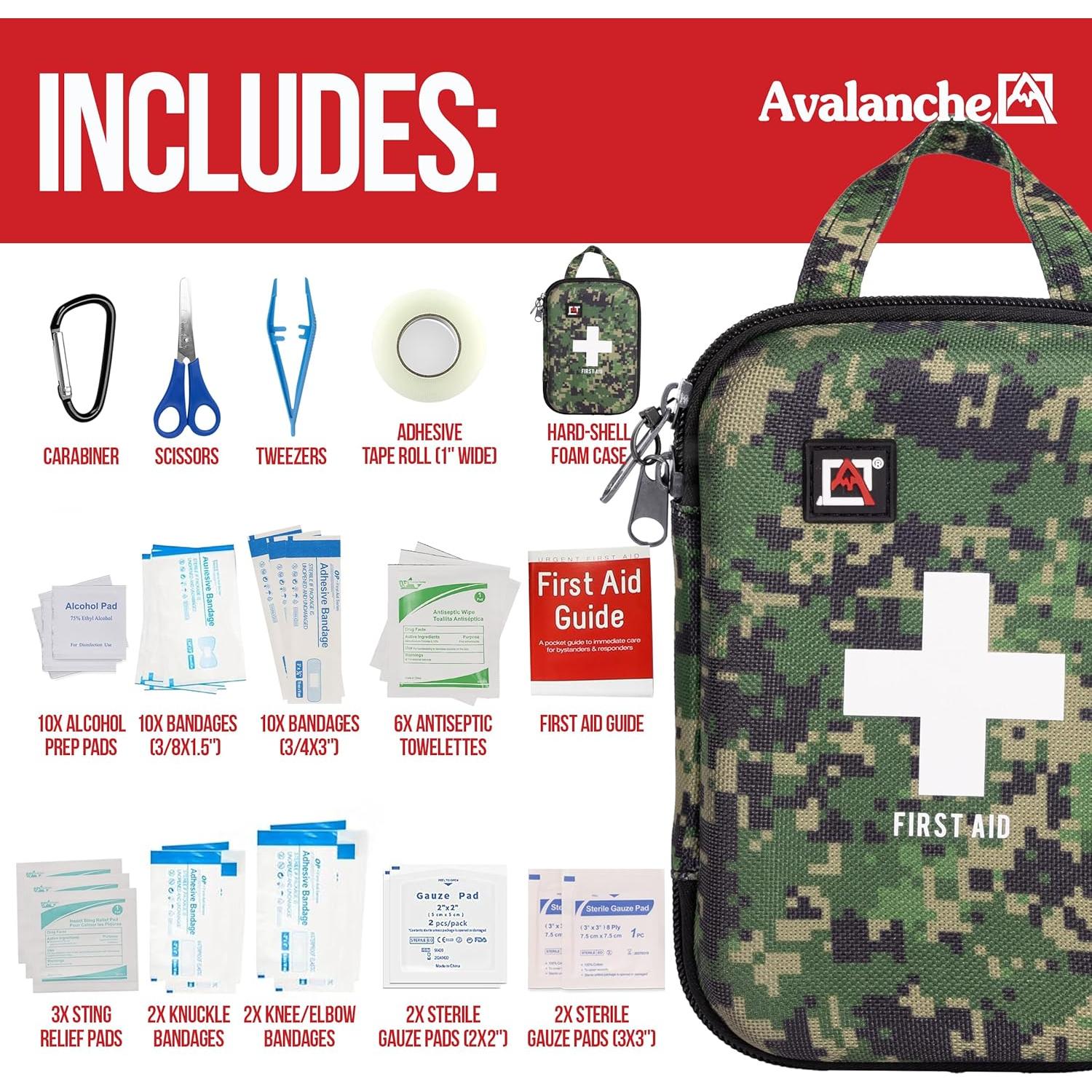 Kit de Primeros Auxilios Avalanche 53 Piezas Compacto Verde