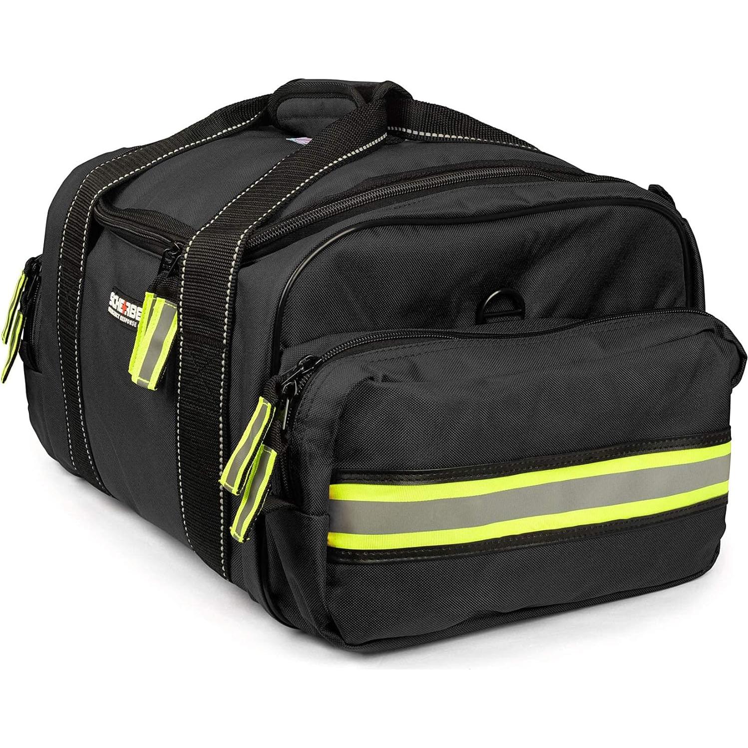 Scherber Fully-Stocked First Responder Bag | Professional EMT/EMS Trauma & Bleeding Medical Kit | HSA/FSA Approved | CAT Tourniquet, HyFin Chest Seal, Israeli Bandage & 250+ First Aid Supplies (Black)