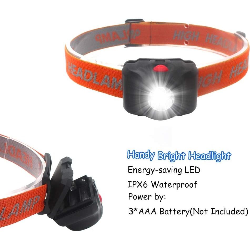 Paquete de 4 Linternas Frontales LED Ploarnovo 5W Impermeables