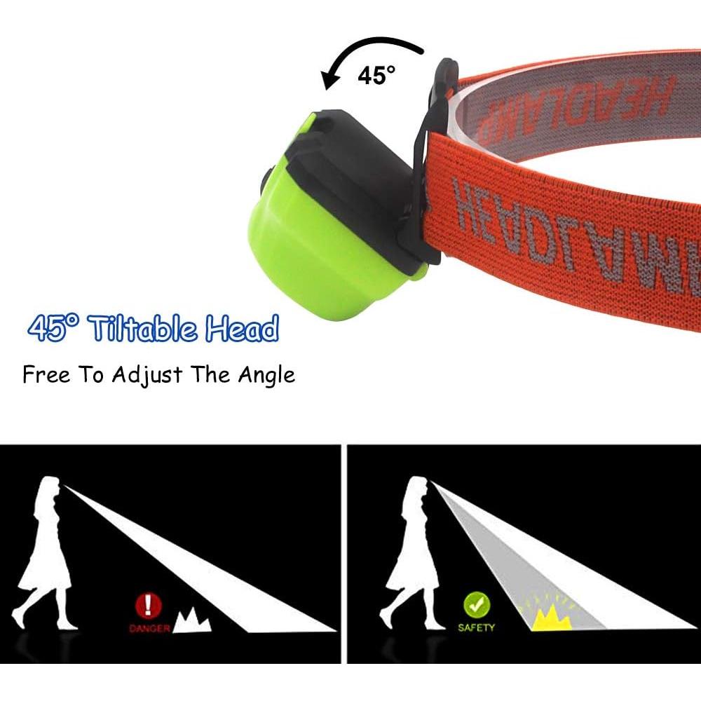 Paquete de 4 Linternas Frontales LED Ploarnovo 5W Impermeables