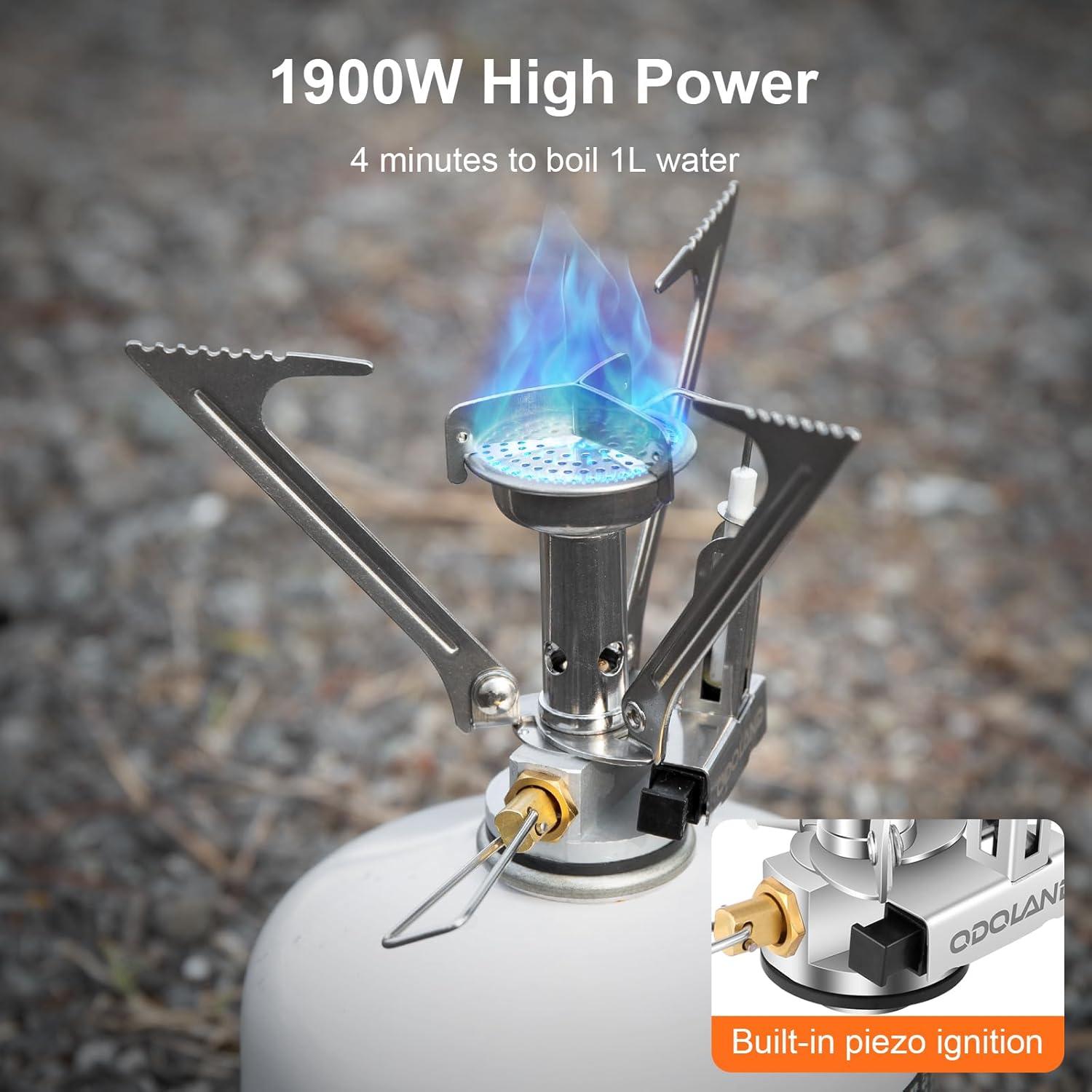 Juego de Cocina de Camping Odoland 9 Piezas con Estufa 3000W