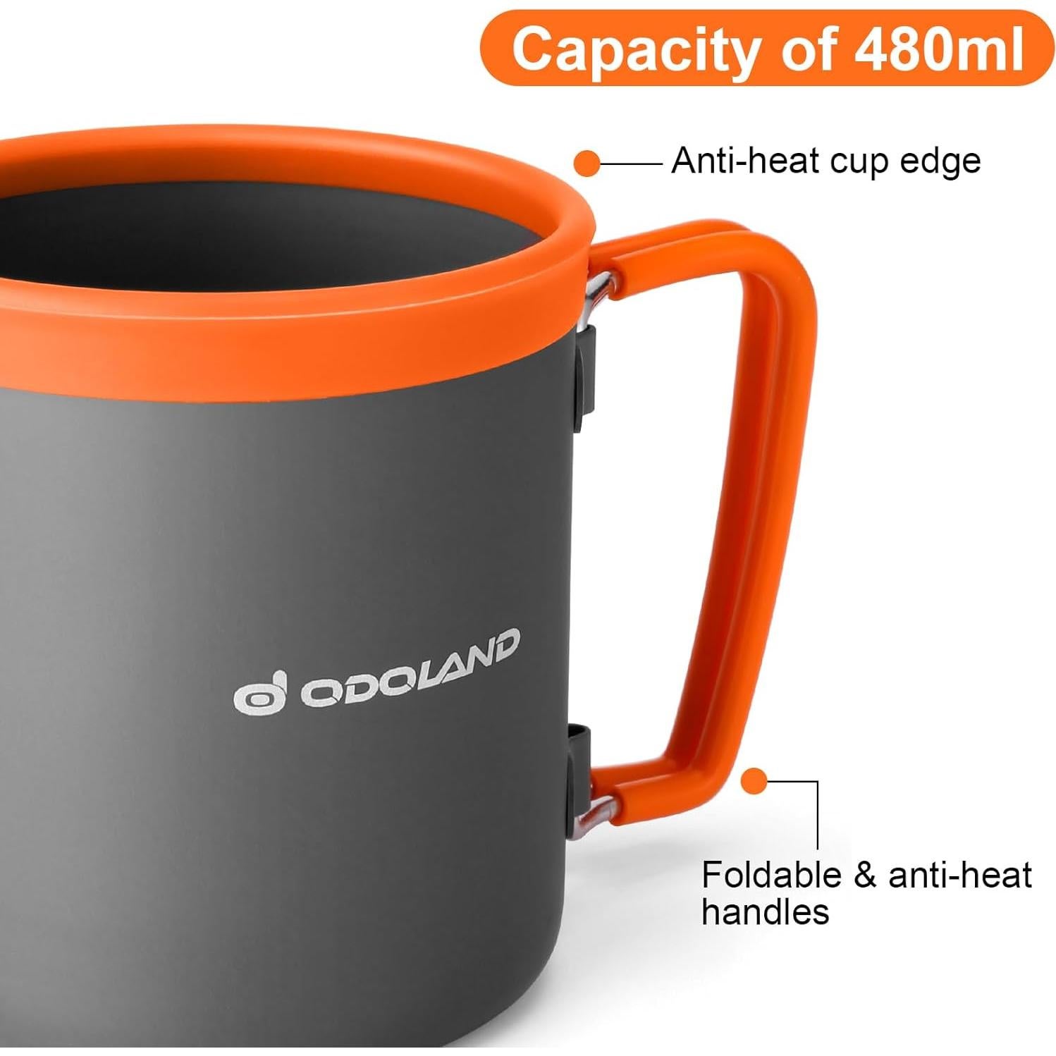 Juego de Cocina de Camping Odoland 9 Piezas con Estufa 3000W