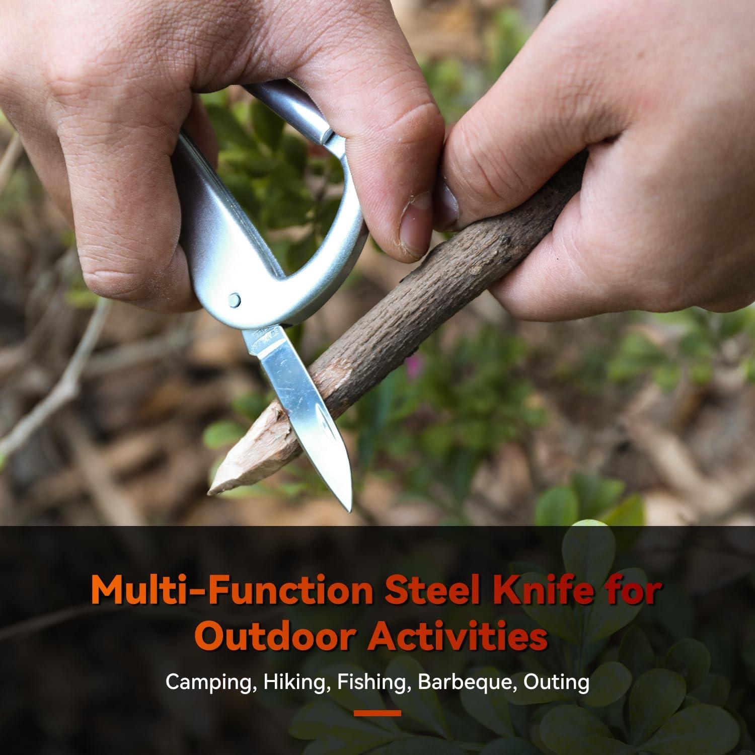 Multiherramienta KINGSUSLAY EDC con cuchillo y mosquetón 5.72 cm