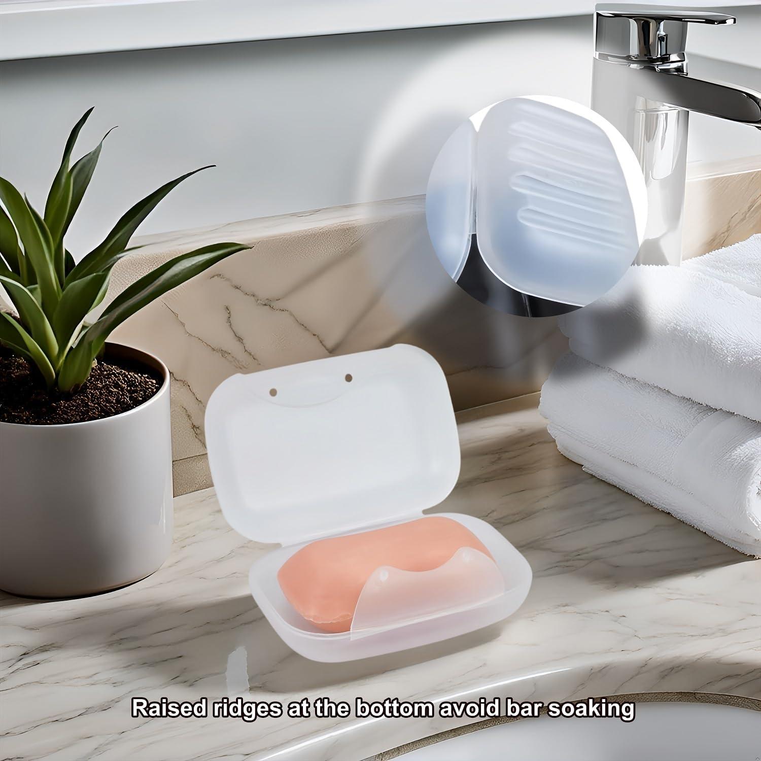 Travel Soap Case Soap Dish Bar Holder Container Box for Shower Bathroom Outdoor Trip Gym Camping School Vonpri (Without Bag Clear)