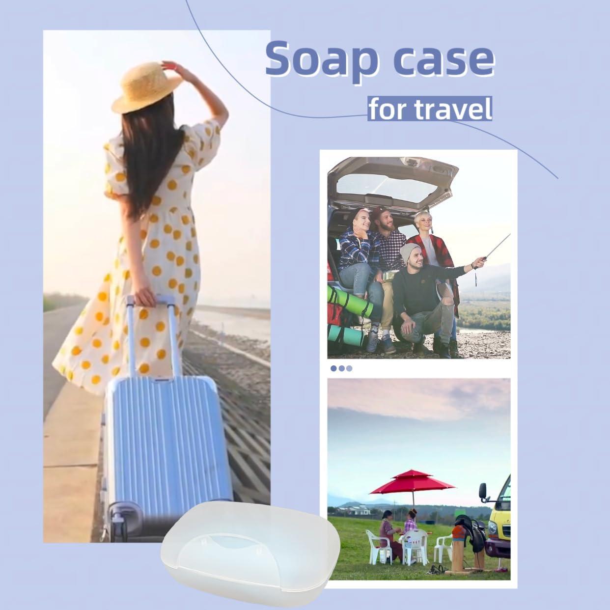 Travel Soap Case Soap Dish Bar Holder Container Box for Shower Bathroom Outdoor Trip Gym Camping School Vonpri (Without Bag Clear)