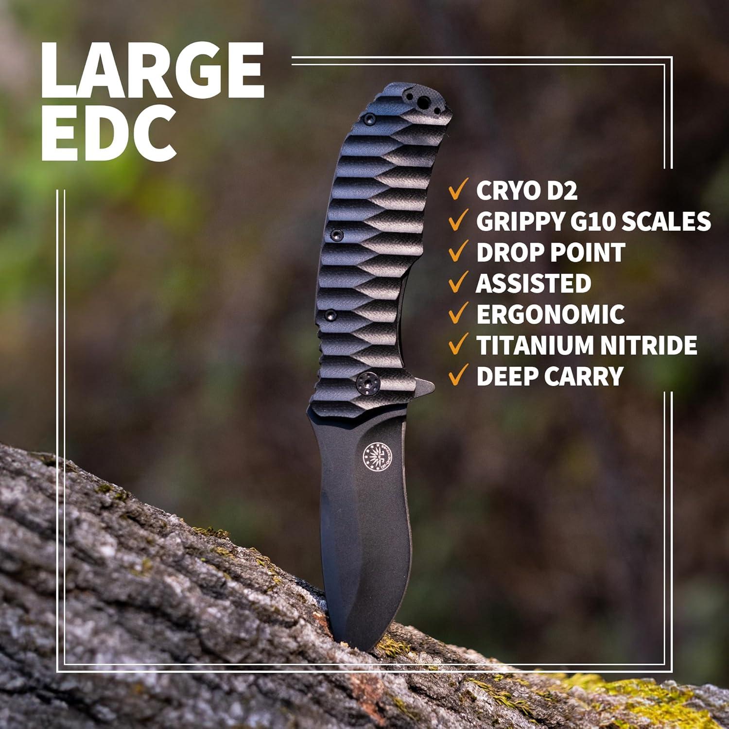 Cuchillo Plegable Off-Grid Fuego Rápido Blackout D2 9.5cm