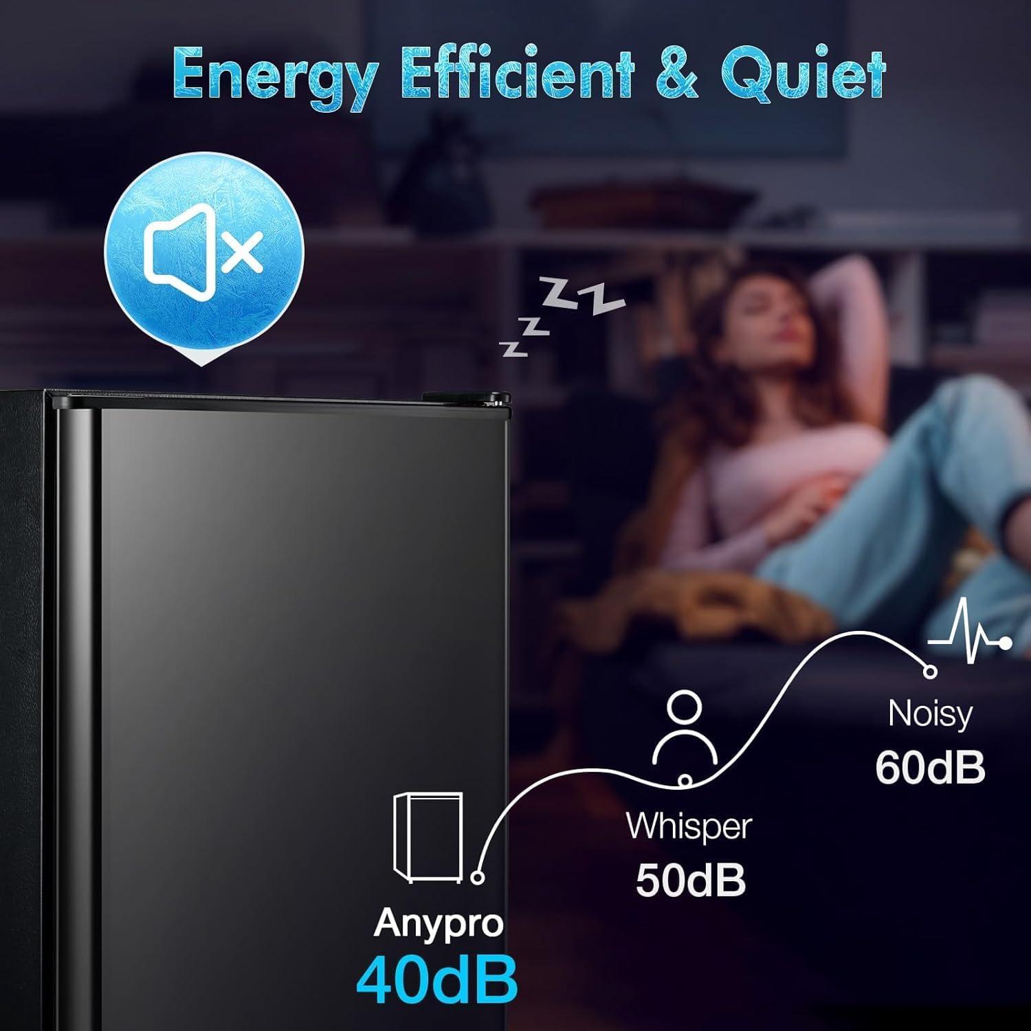 Compact Single Door Refrigerator with Freezer, 2.7 Cu.Ft Mini Fridge for Kitchen, Apartment, Dorm, RV – Adjustable Shelves, Quiet Operation, R600a Cooling Technology (Black, 2.7)