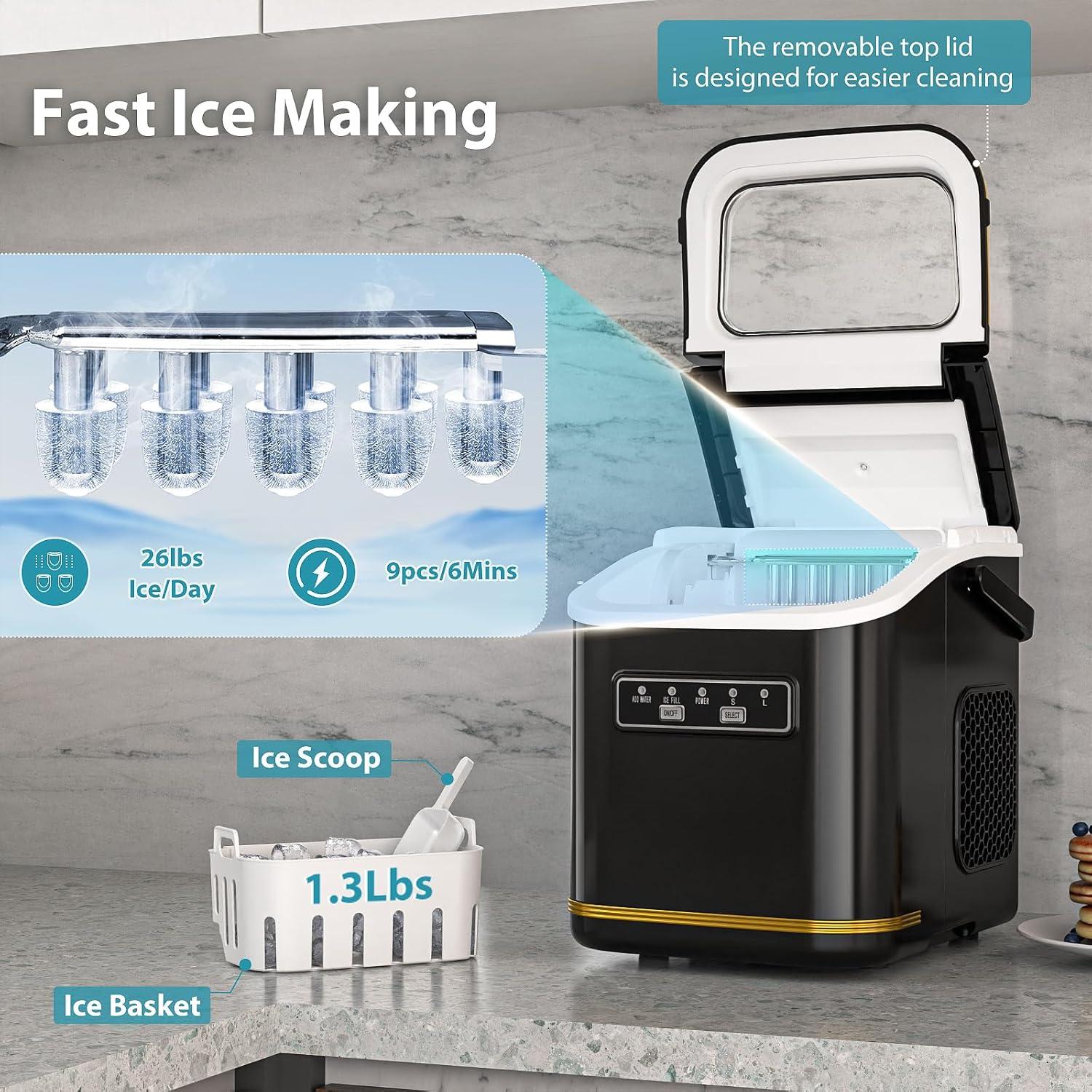 Máquina de Hielo Electactic Compacta 9 Cubos en 6 Min