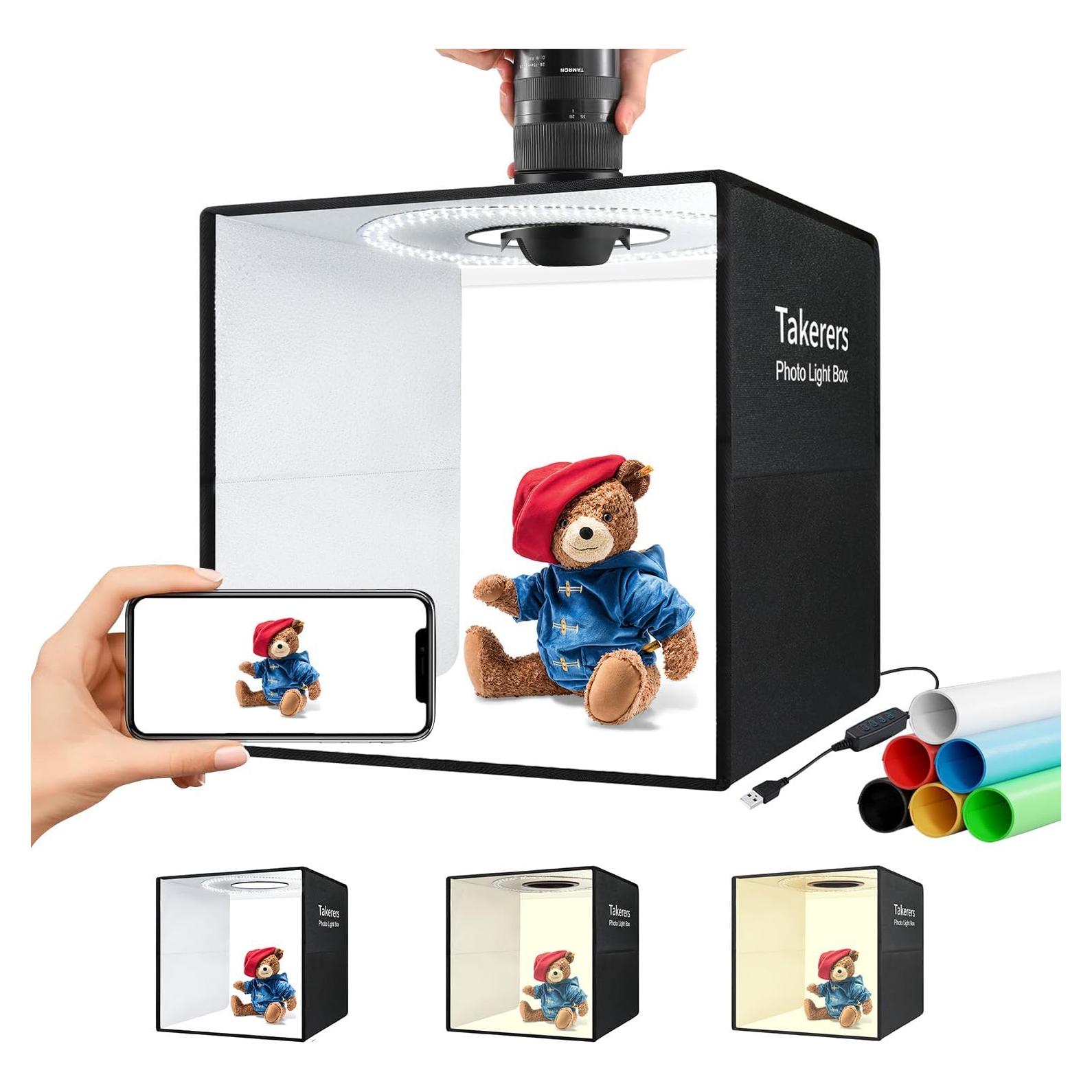 Caja de Luz de Estudio Takerers 30.48x30.48cm 120 LEDs Ajustable