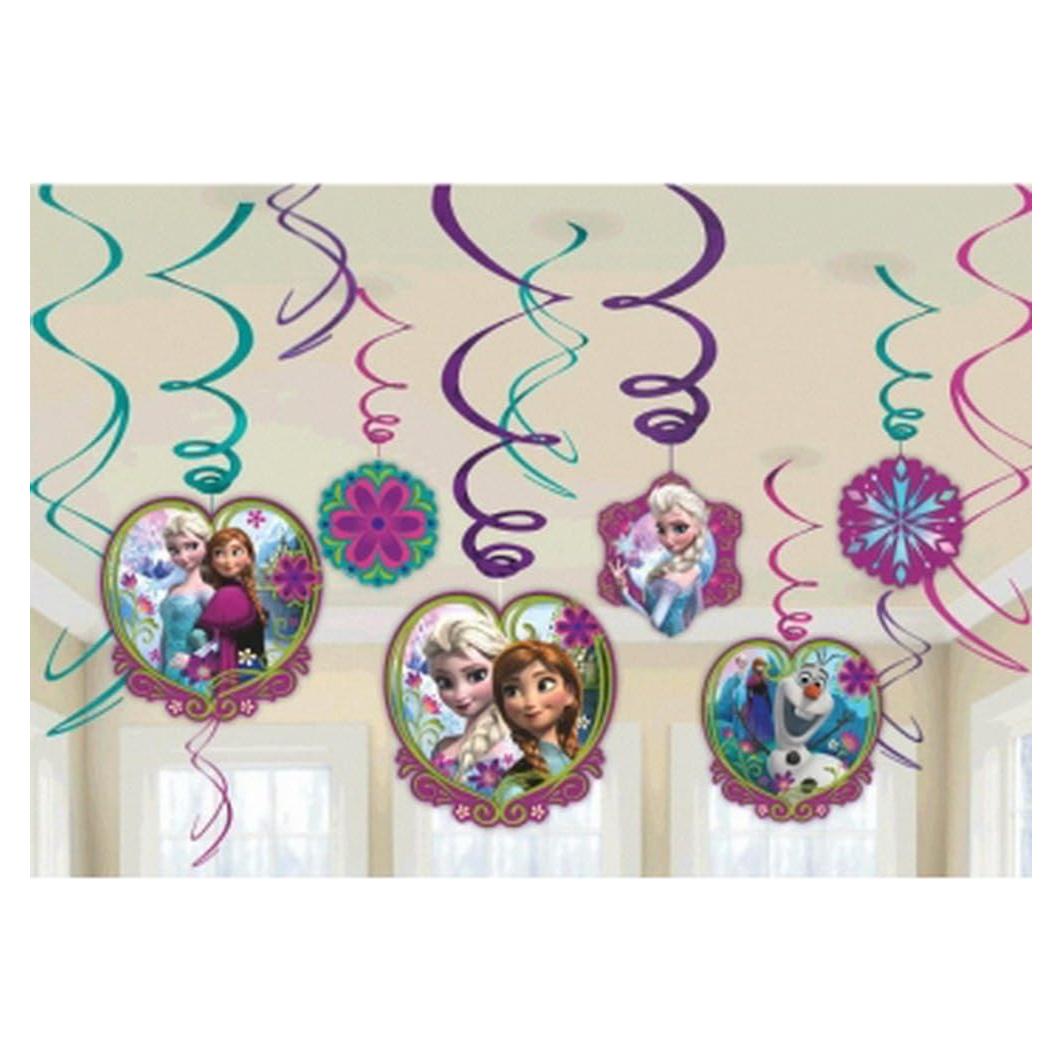 Decoraciones Colgantes de Remolino Frozen American Greetings 12 Unidades