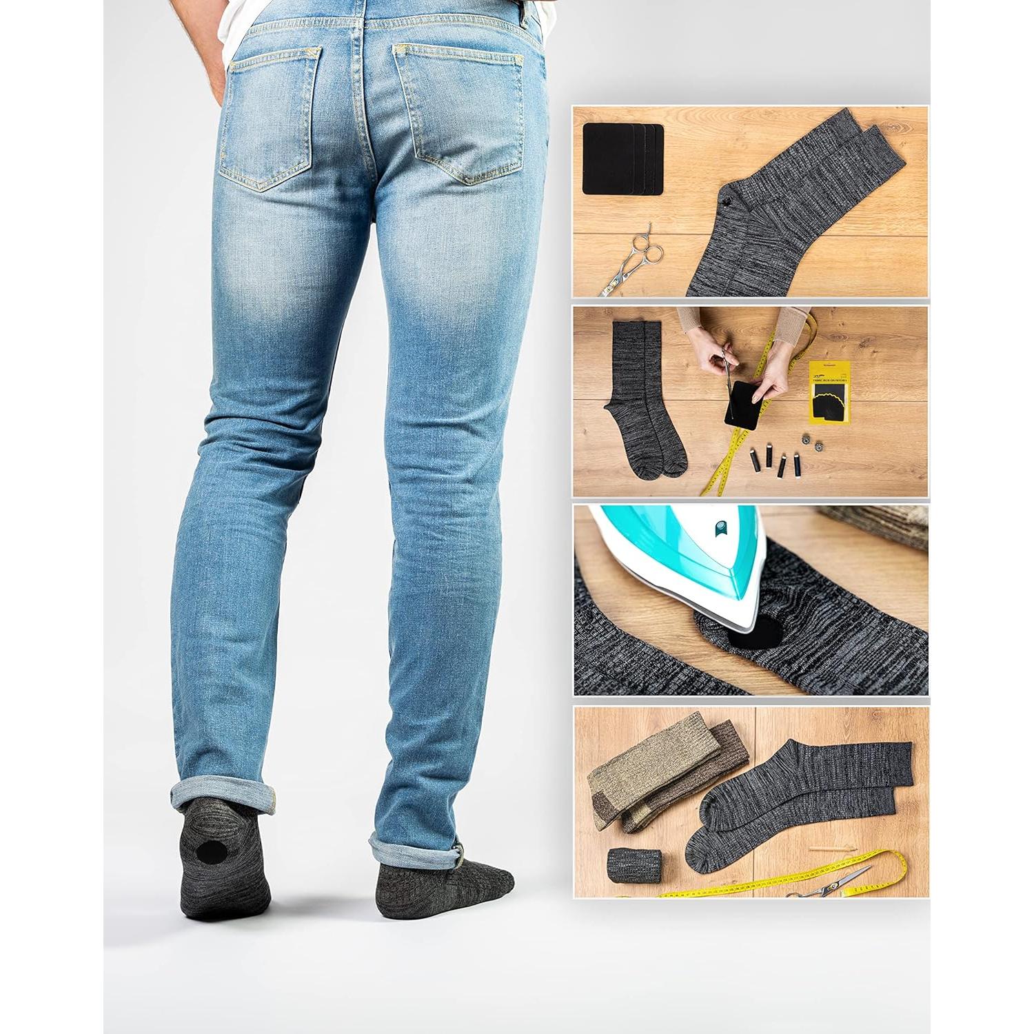 ZEFFFKA Parches de Tela para Planchar 12 Piezas 100% Algodón Negro