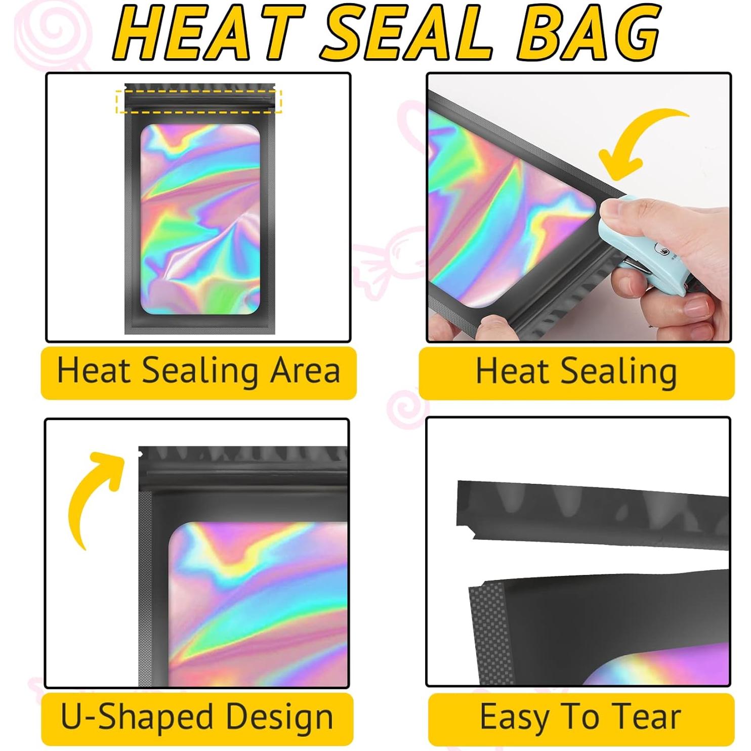 Bolsas Mylar TIFICAL 100 PCS 6.1x9.9cm Holográficas Duraderas