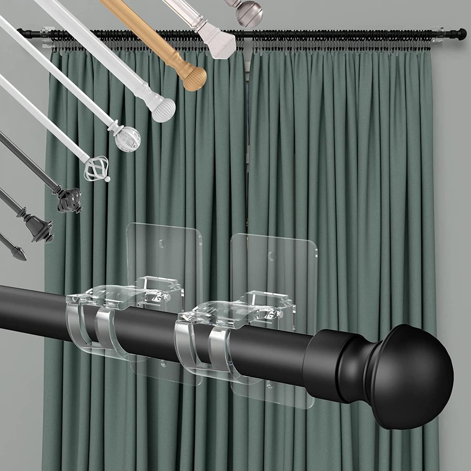 Soportes para Cortinas Autoadhesivos CIEMGNZOC 2 Pcs Transparente