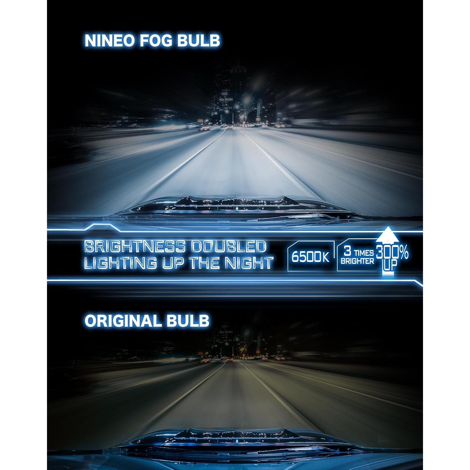 Bombillas NINEO H4/9003 300% Brillantes 6500K Luz Niebla