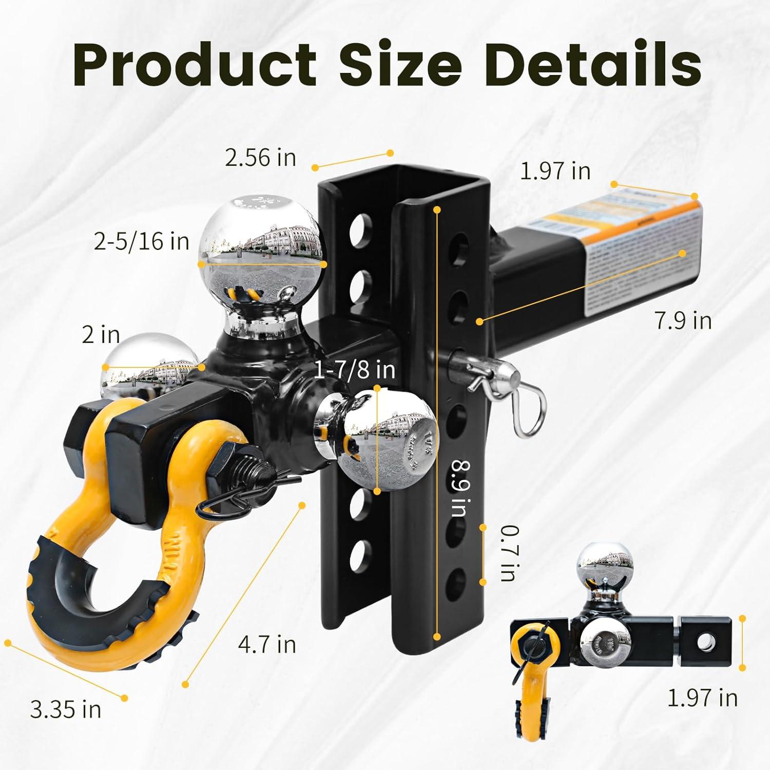Soporte de Enganche de Remolque MaxxHaul 51003 Tri Ball 5443 kg