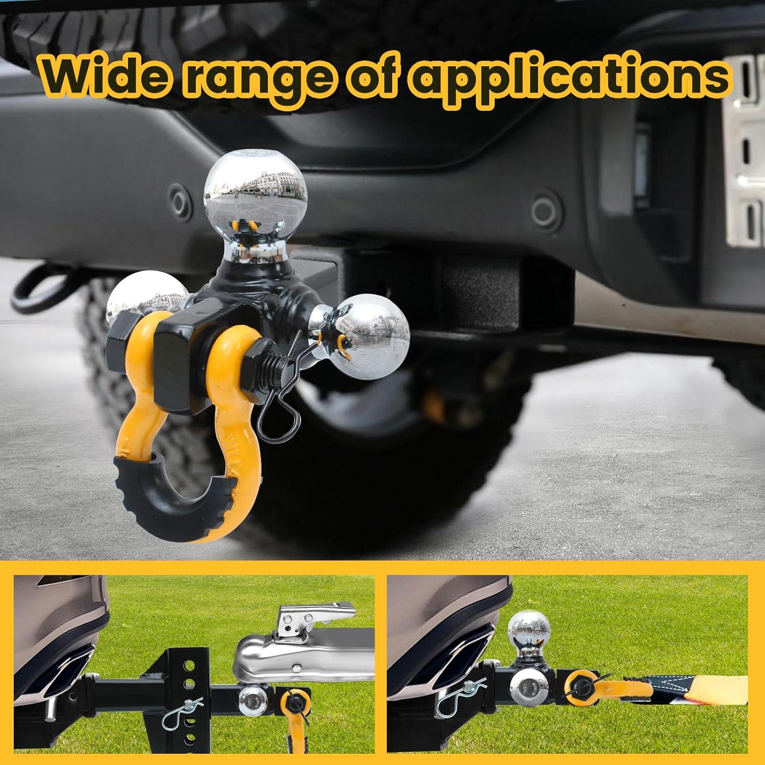 Soporte de Enganche de Remolque MaxxHaul 51003 Tri Ball 5443 kg