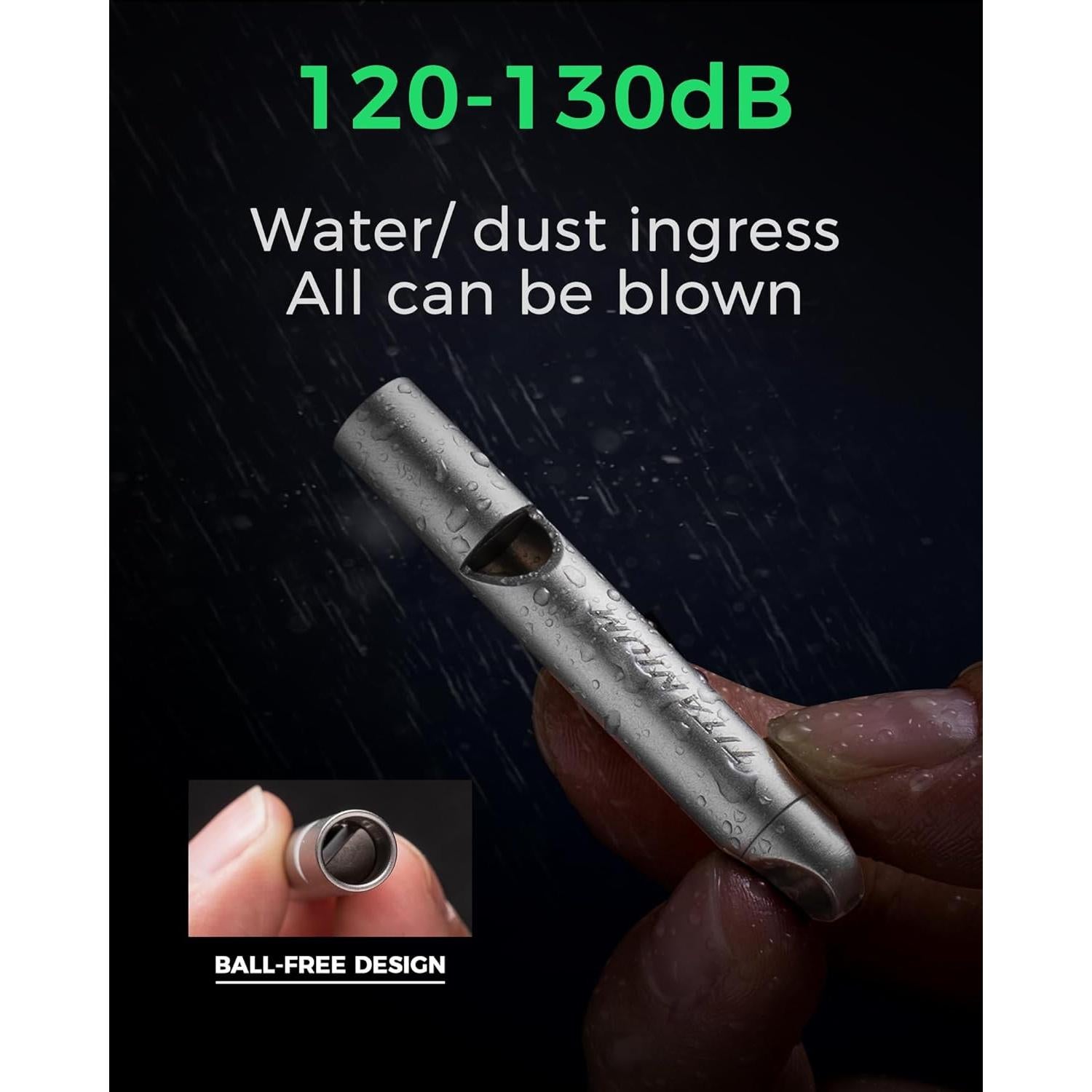 Silbato de Emergencia Titanio IUMIUN 120dB Ultra Ligero