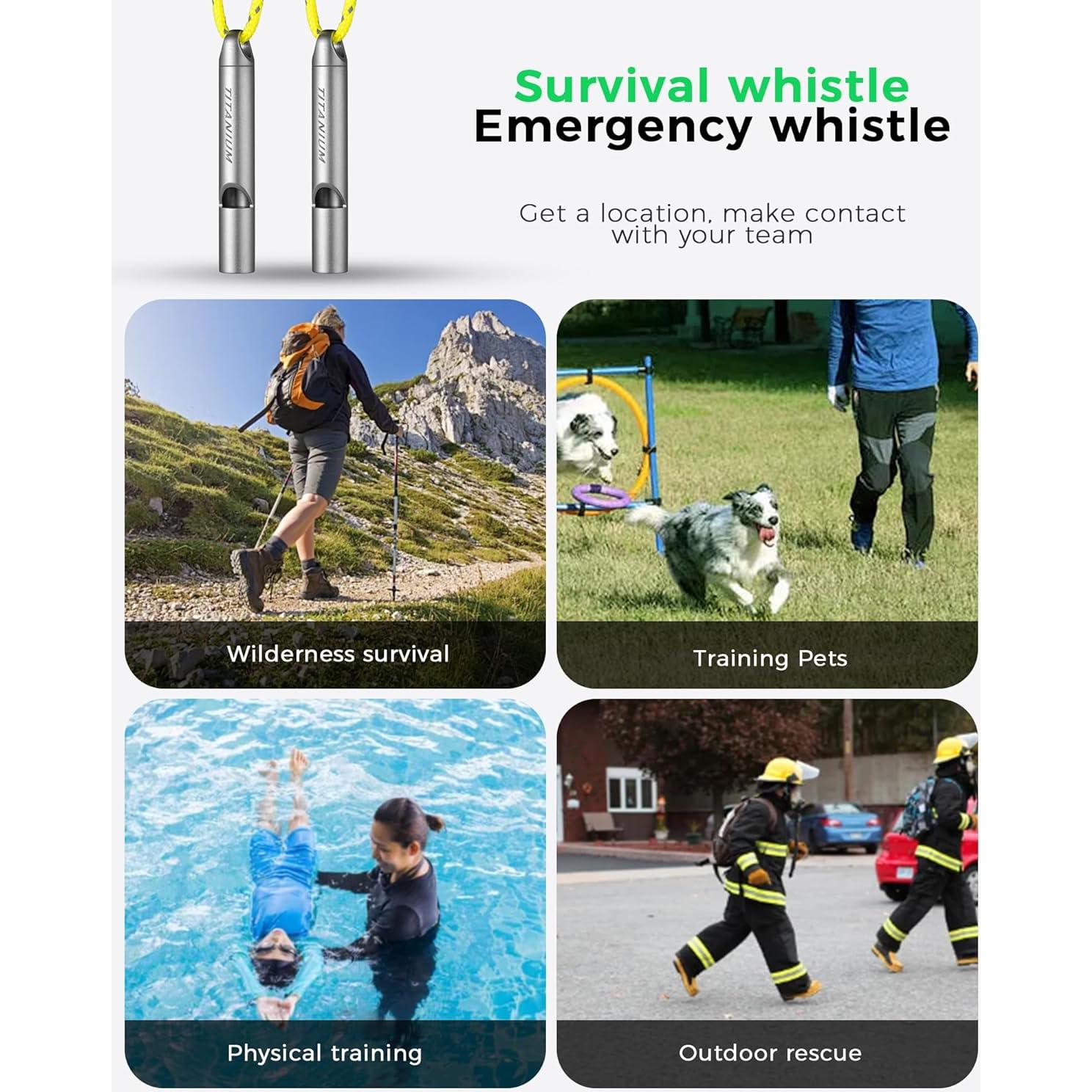 Silbato de Emergencia Titanio IUMIUN 120dB Ultra Ligero