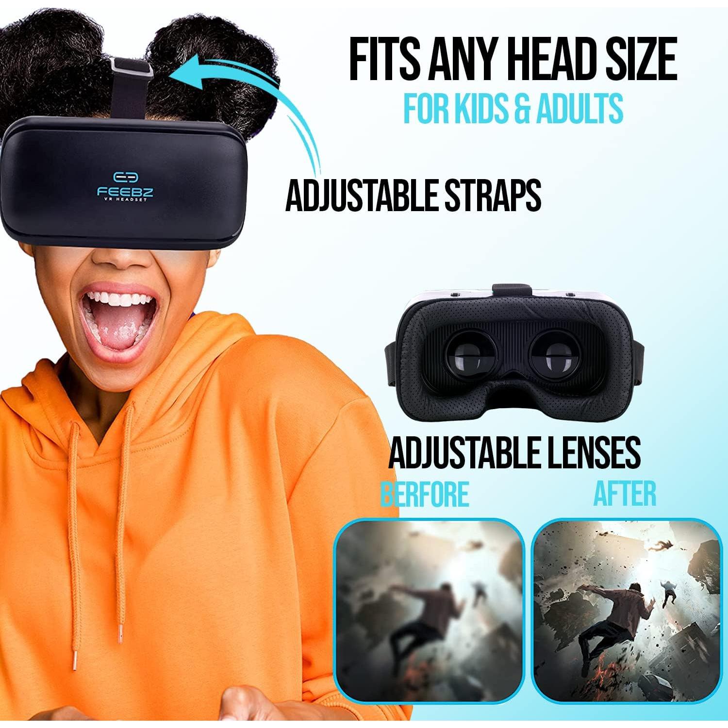VR Headset for iPhone & Android 1.0 - for Kids | with Links to 3D VR Videos + VR Games for Android | Virtual Reality Goggles Set for Phones 4.5"-6.5"