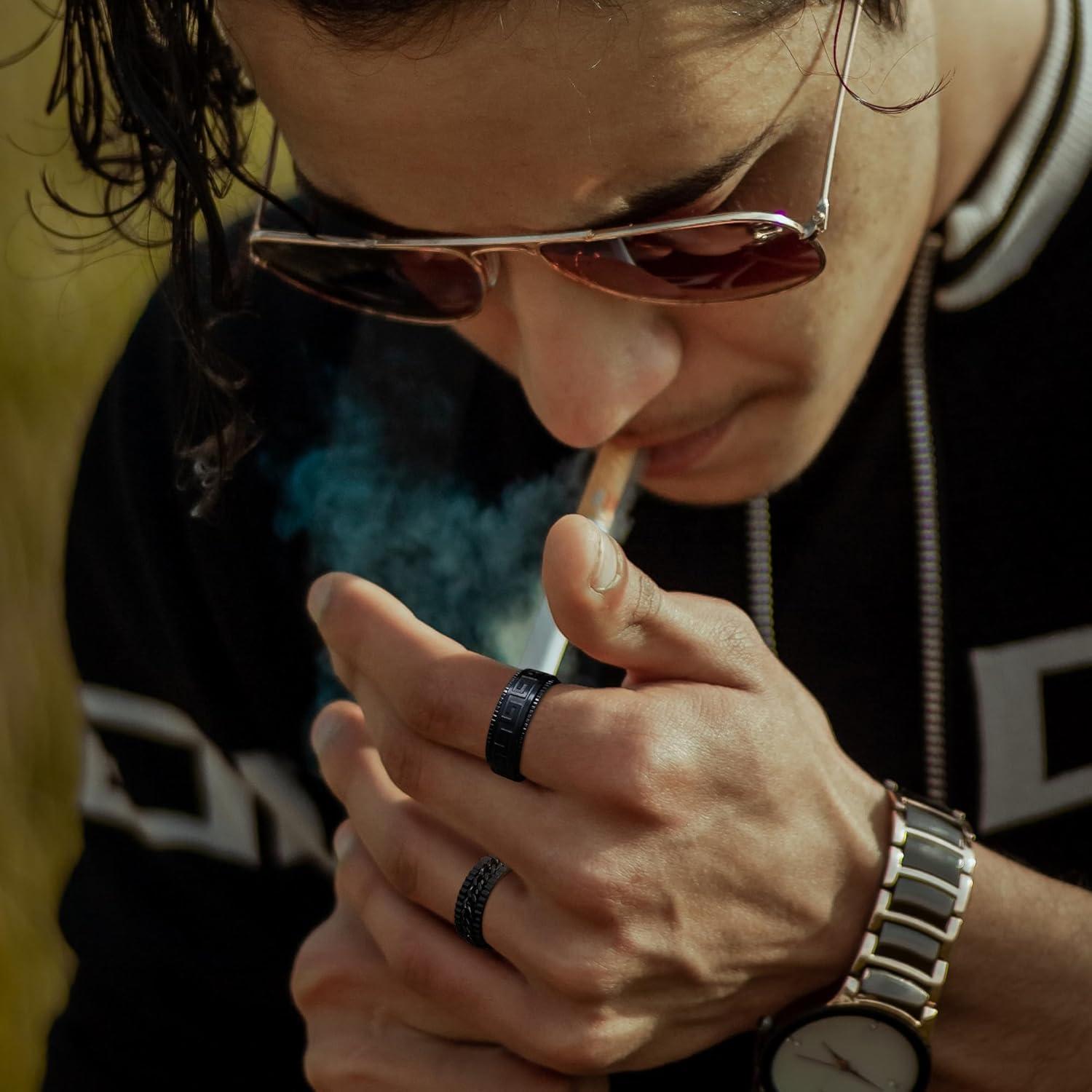 Conjunto 8 Anillos Giratorios Acero Inoxidable NICEIGHT Talla 7-13