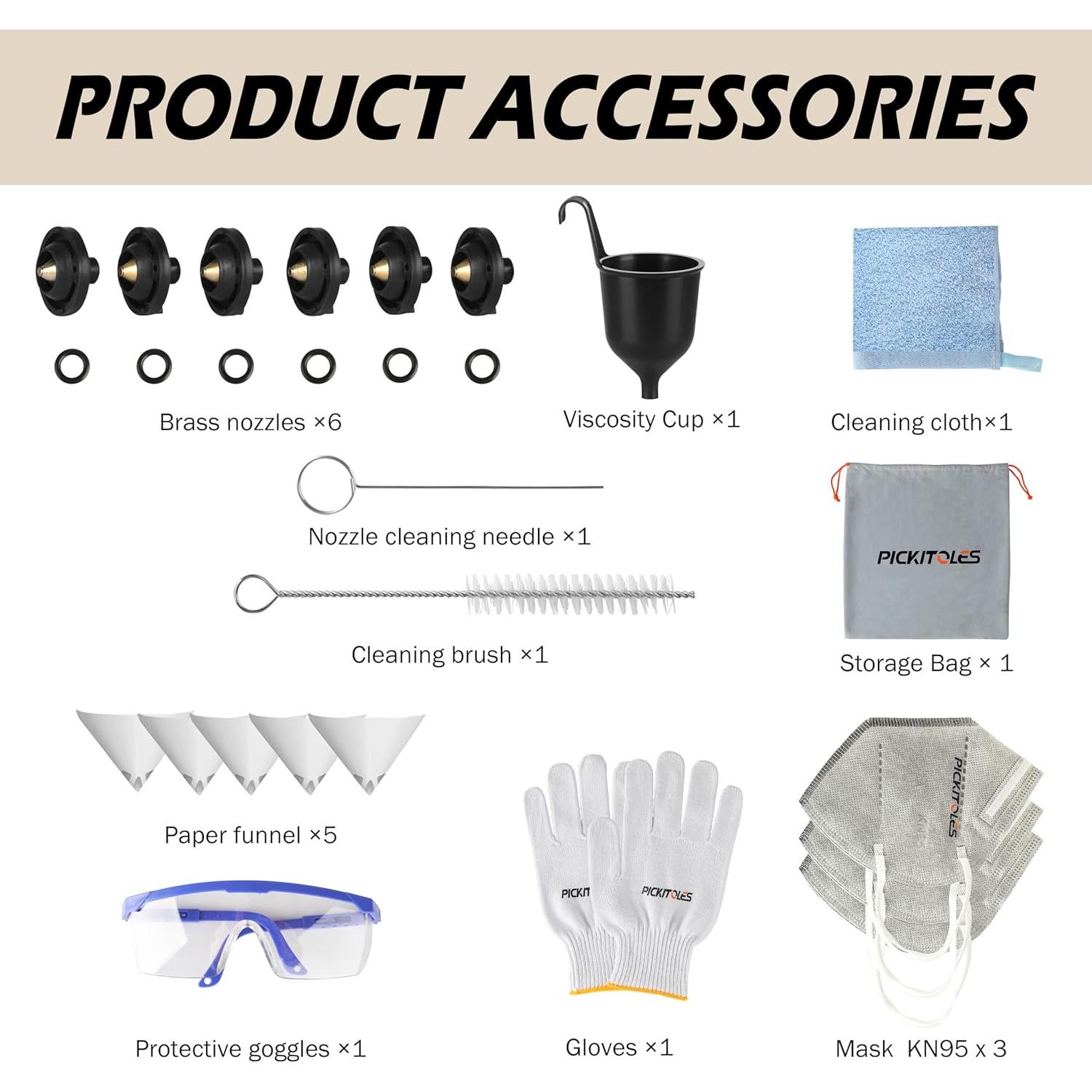 Pistola de Pintura Eléctrica HVLP PICKITOLES EPQ-X 1000W 1400ml