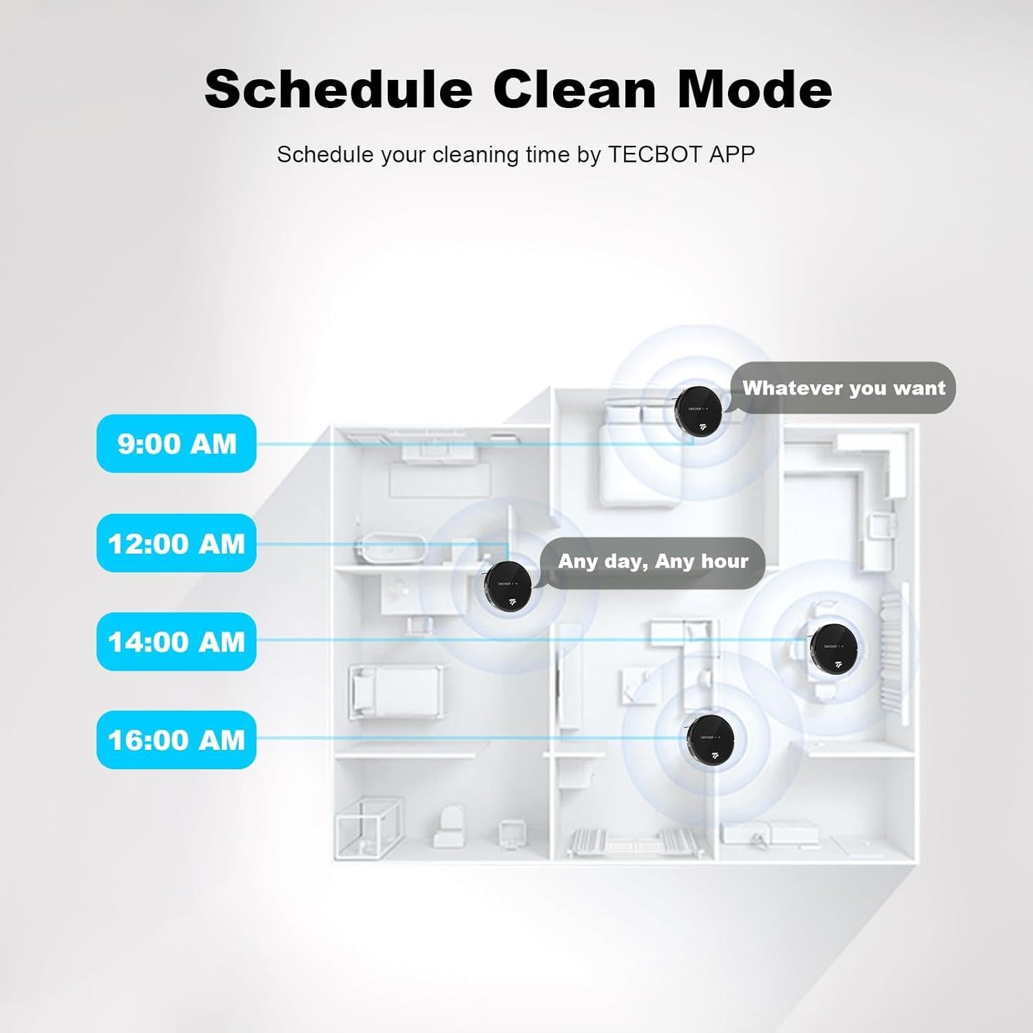 Aspiradora Robot Tecbot S1 120Min Carga Automática WiFi