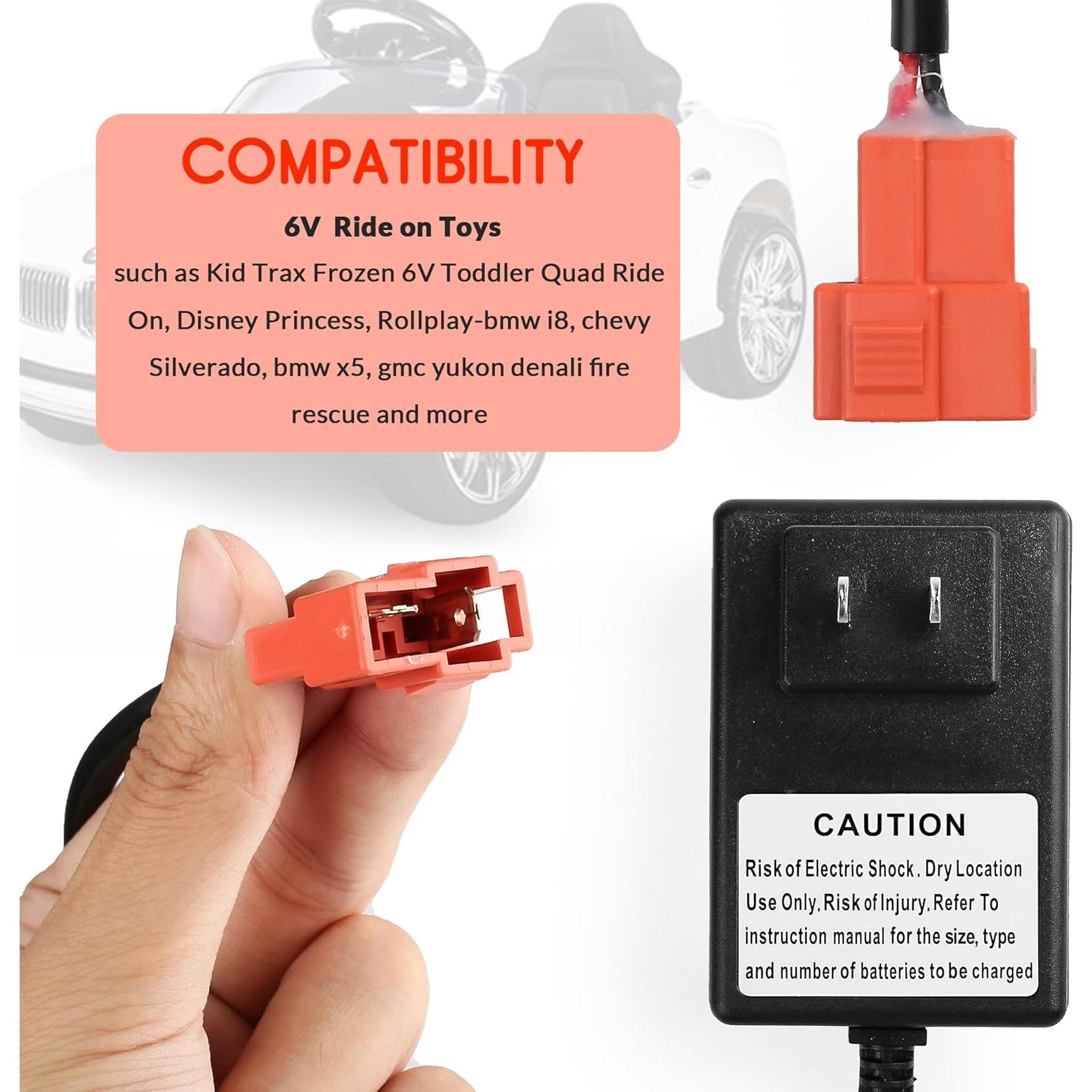 Cargador de Batería LotFancy 6V para Juguetes Eléctricos