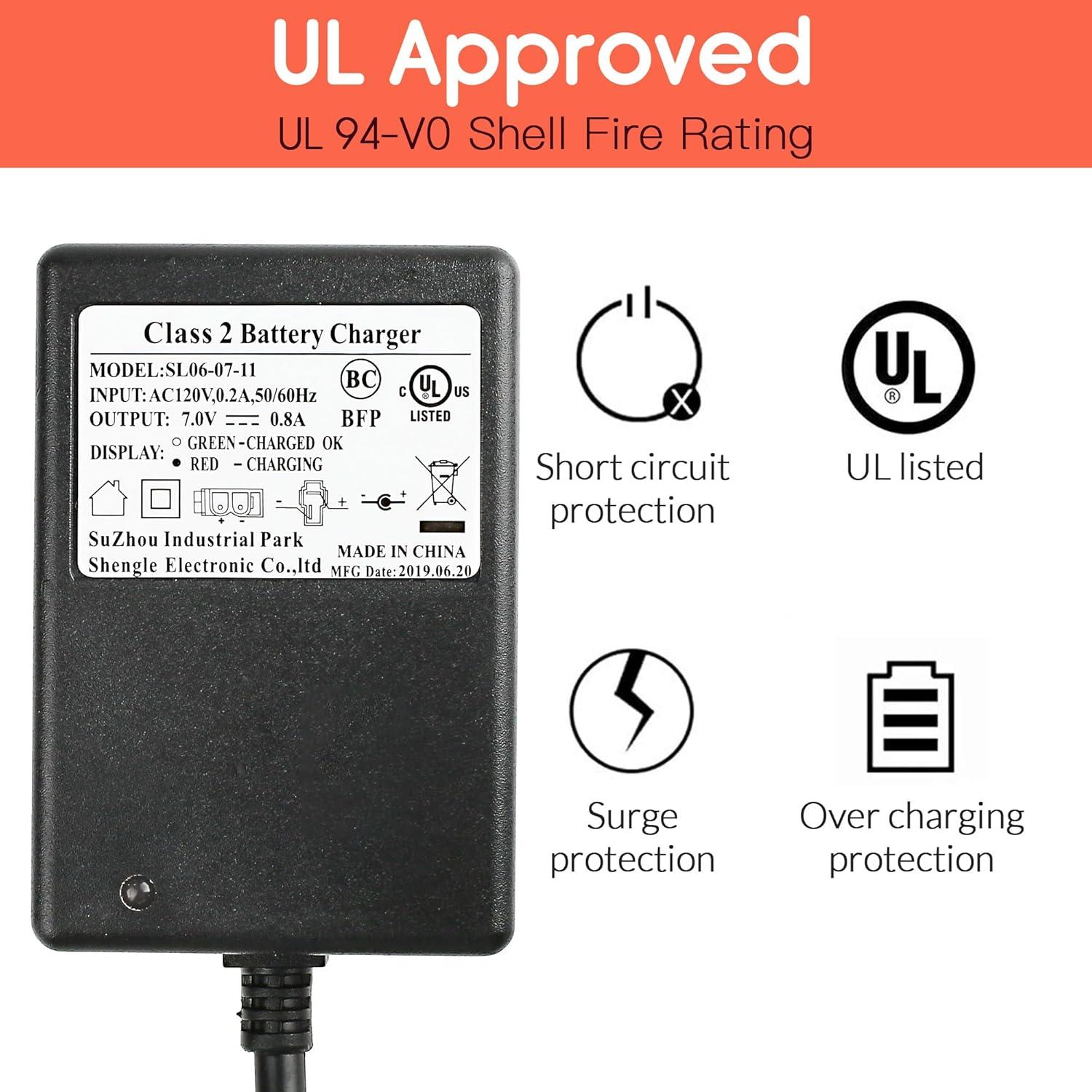 Cargador de Batería LotFancy 6V para Juguetes Eléctricos