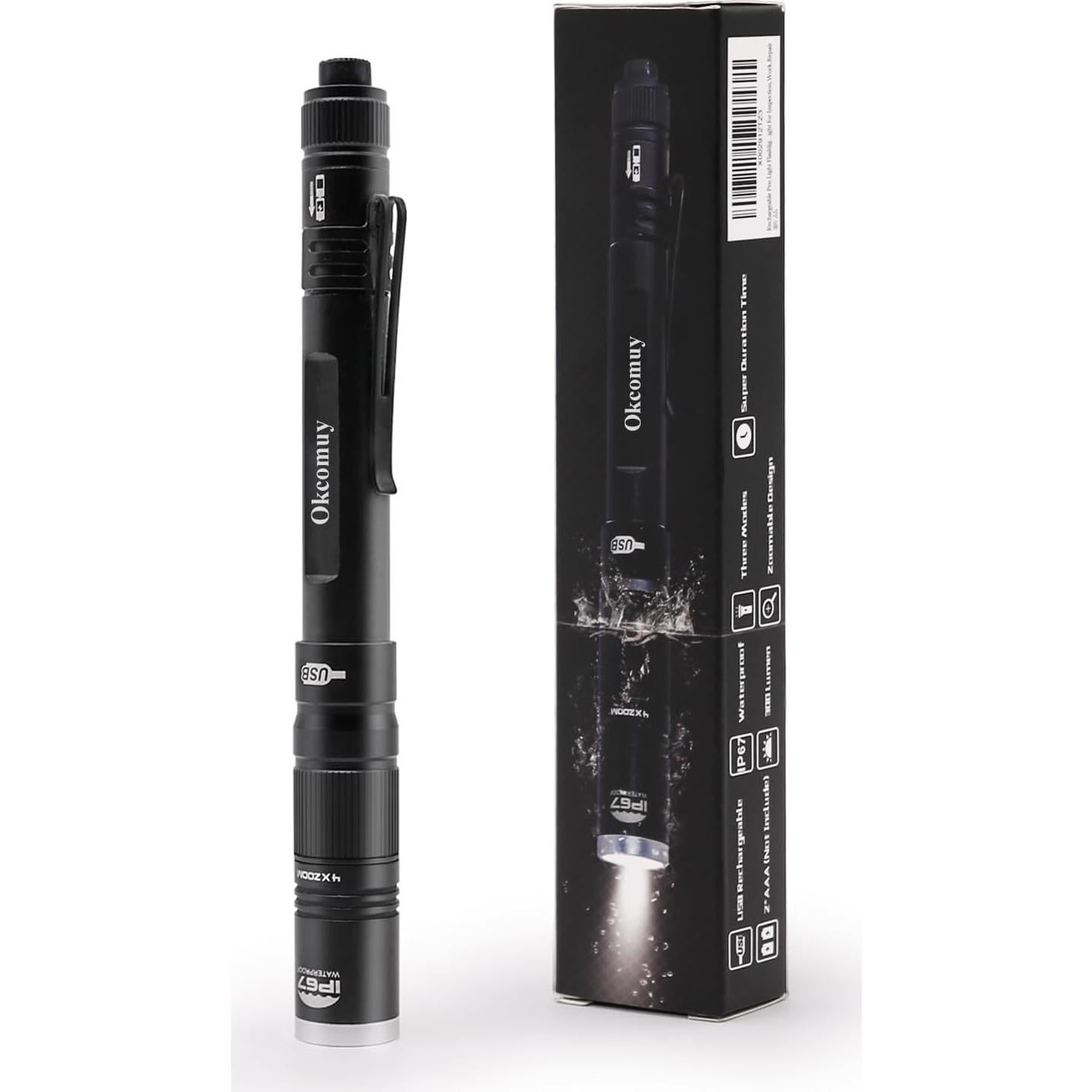 Linterna Recargable IP67 YONGYI con 4 Zooms y 300 Lúmenes