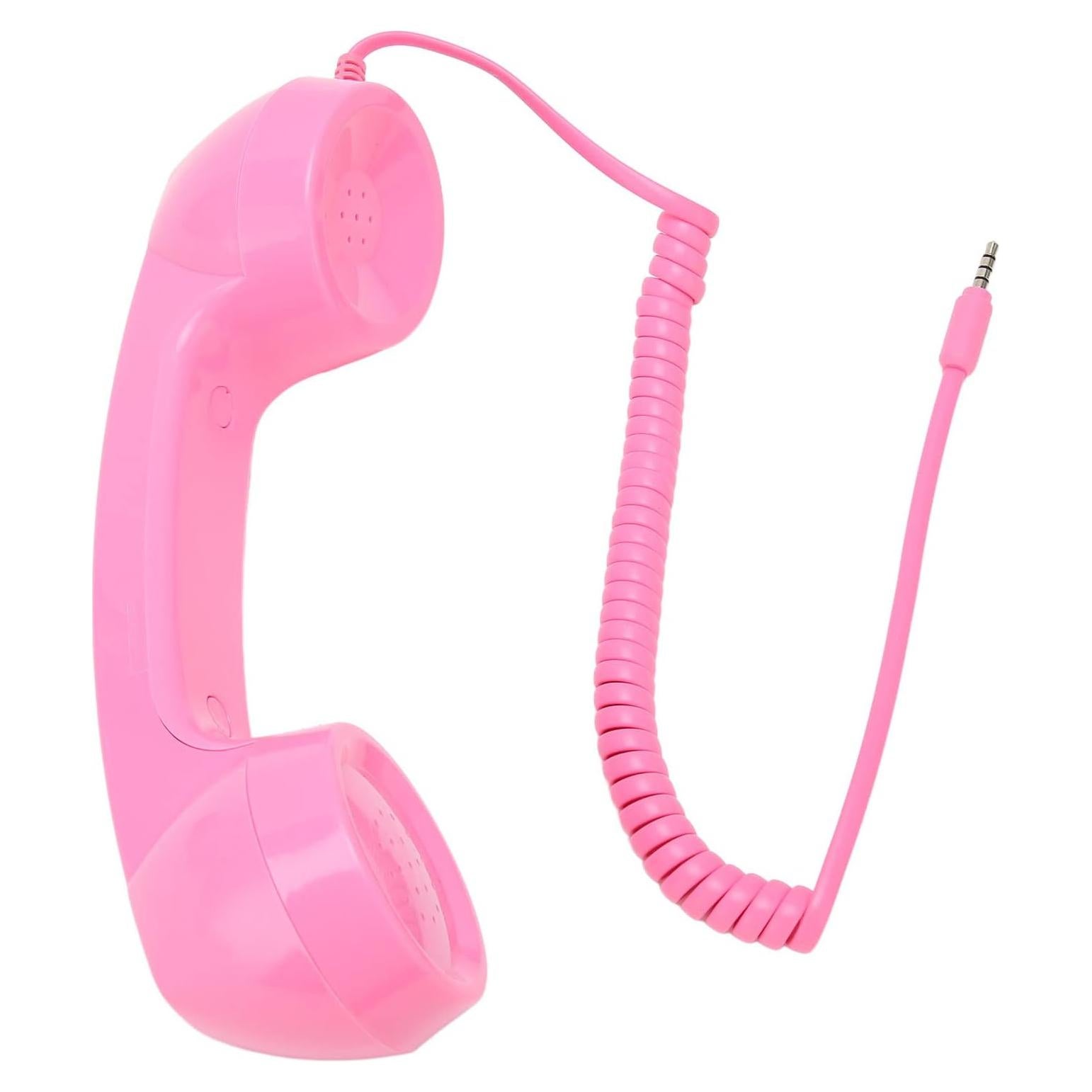 Auricular Retro Dpofirs 3.5mm para Teléfonos y PC Rosa