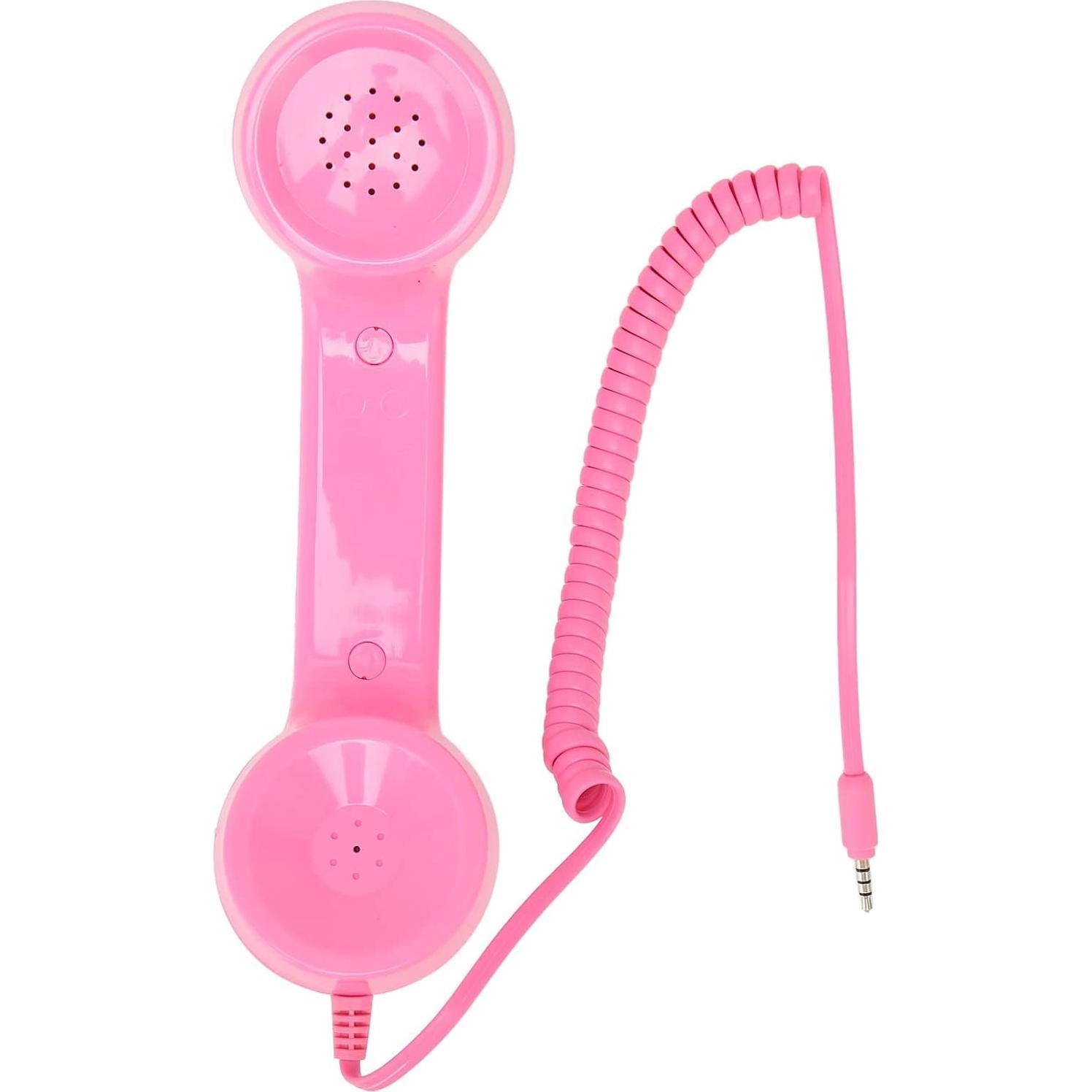 Auricular Retro Dpofirs 3.5mm para Teléfonos y PC Rosa