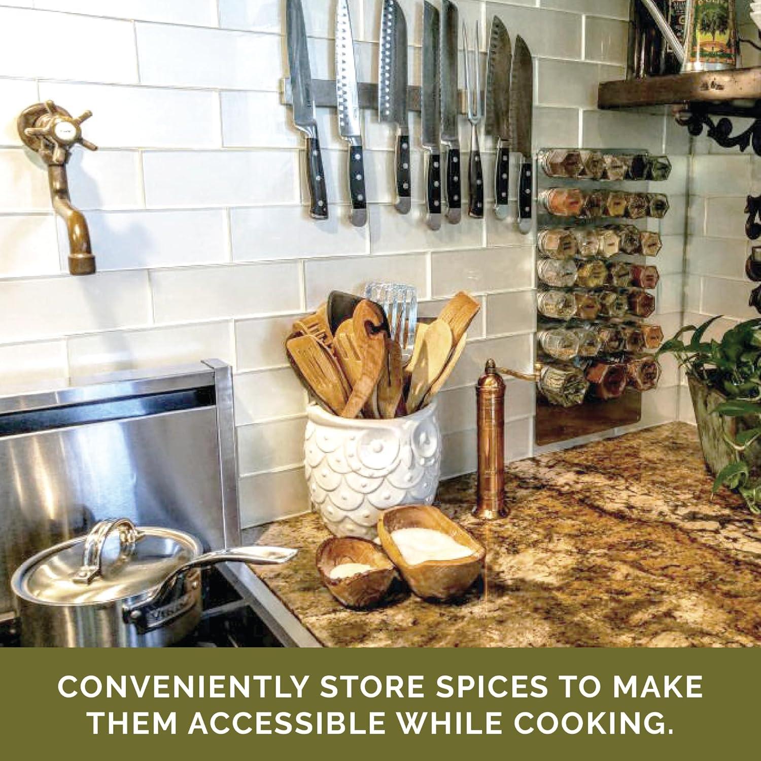 Gneiss Spice Stainless Finish Wall Plate Base for Magnetic Spice Jars, Medium 10x12 Inches (Jars Not Included)