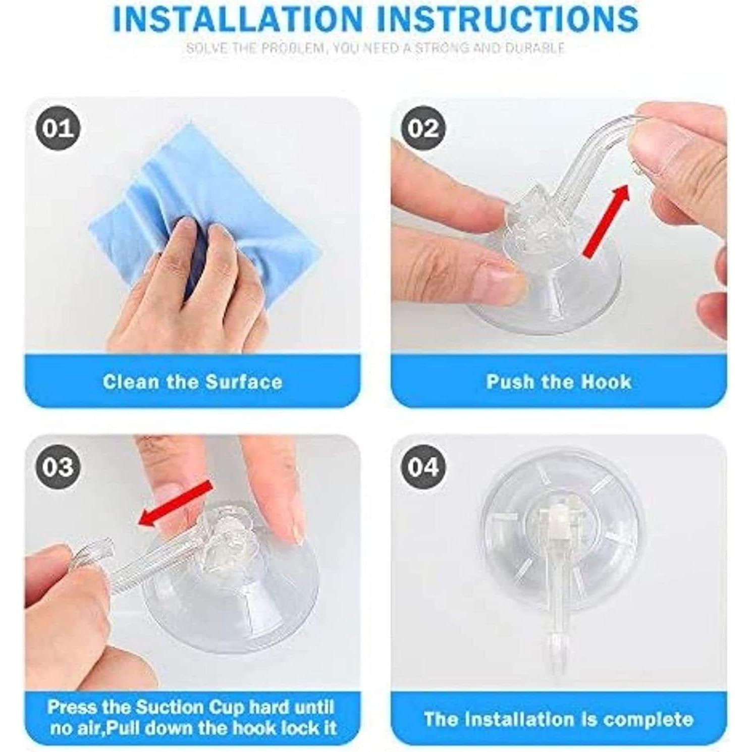 Gancho de Ventosa Transparente 1st Choice, Paquete de 2, Ultra Resistente