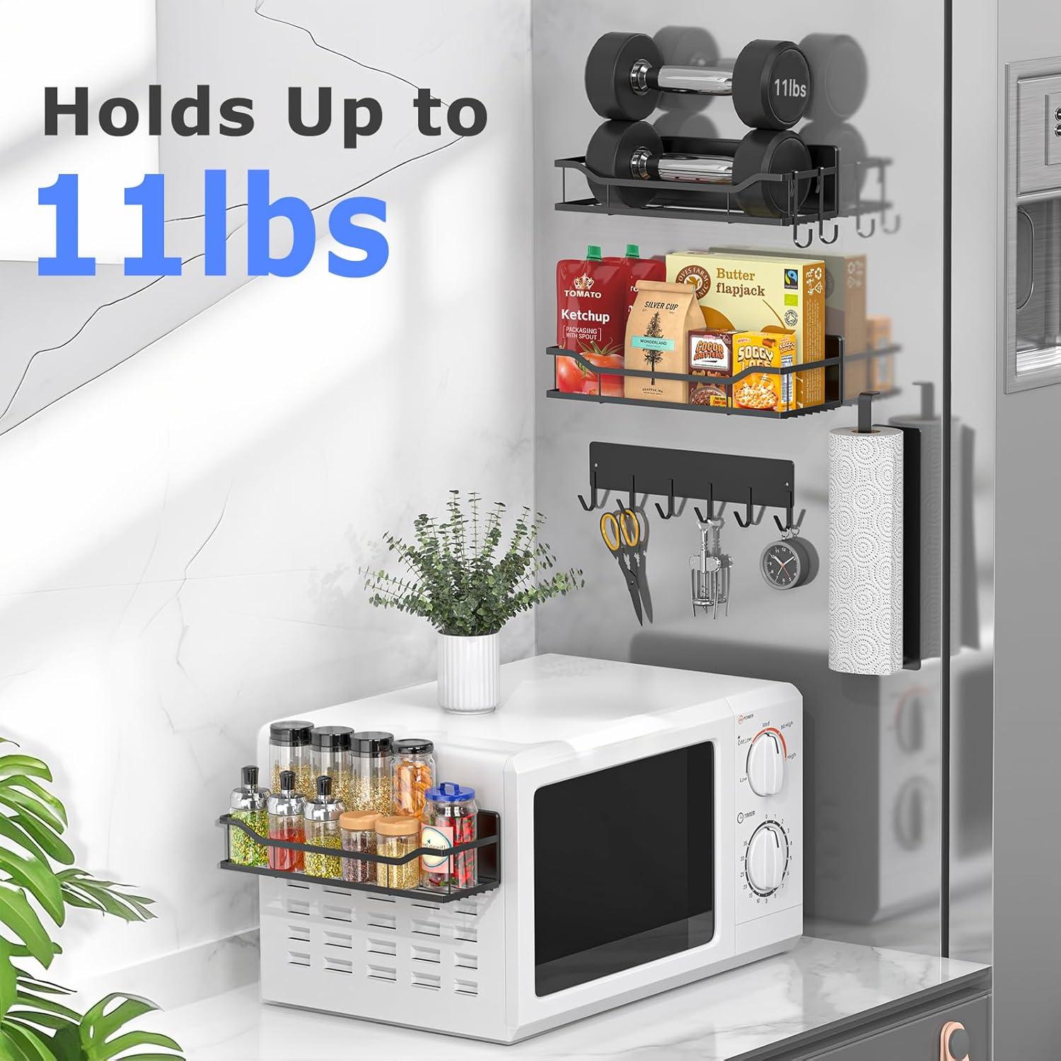 Estante Magnético MIMIyasha para Especias - 5 Piezas, Negro