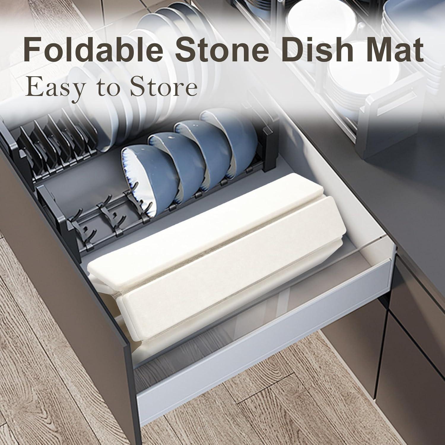 Alfombrilla de Secado de Platos CalmBloom 30x40 cm Plegable