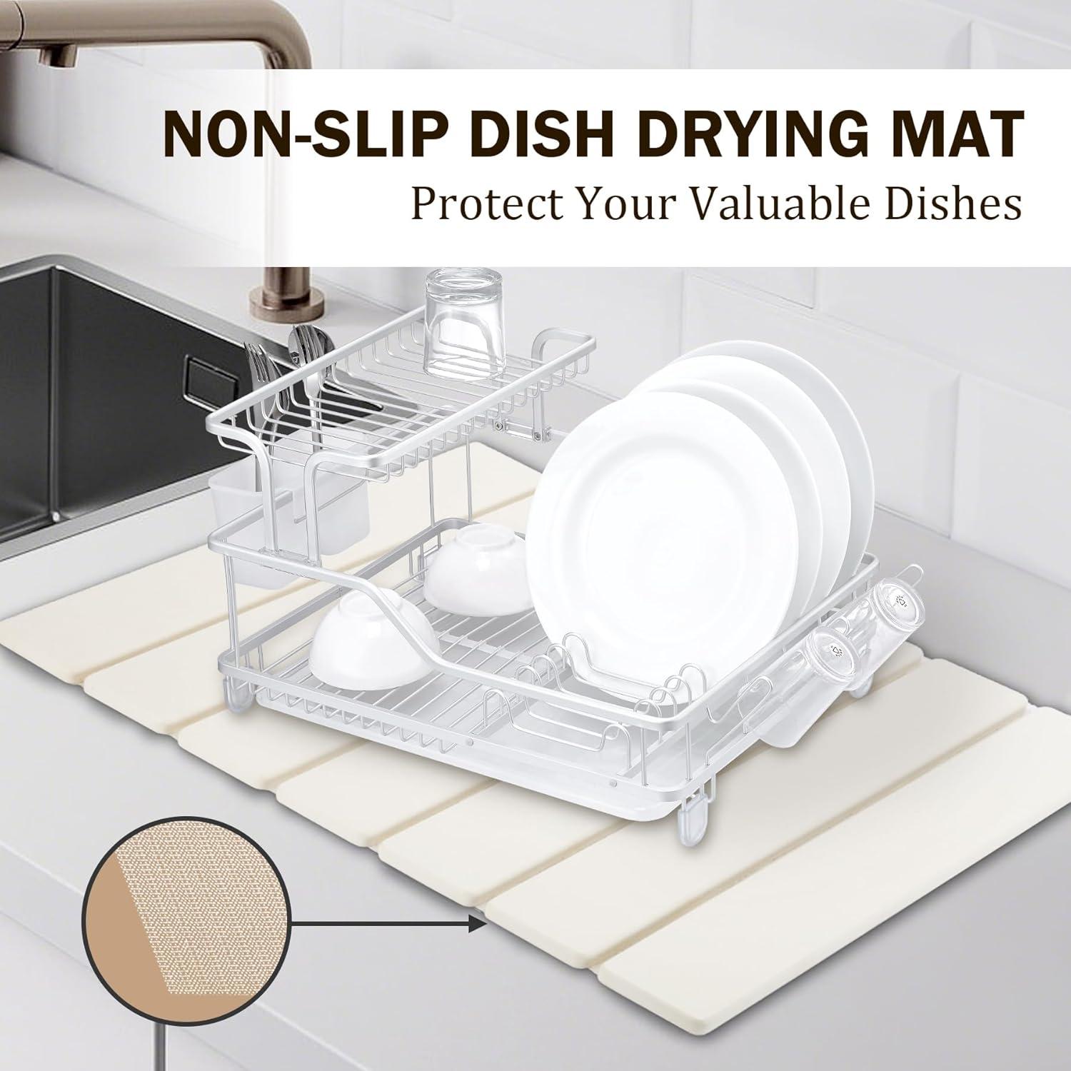 Alfombrilla de Secado de Platos CalmBloom 30x40 cm Plegable