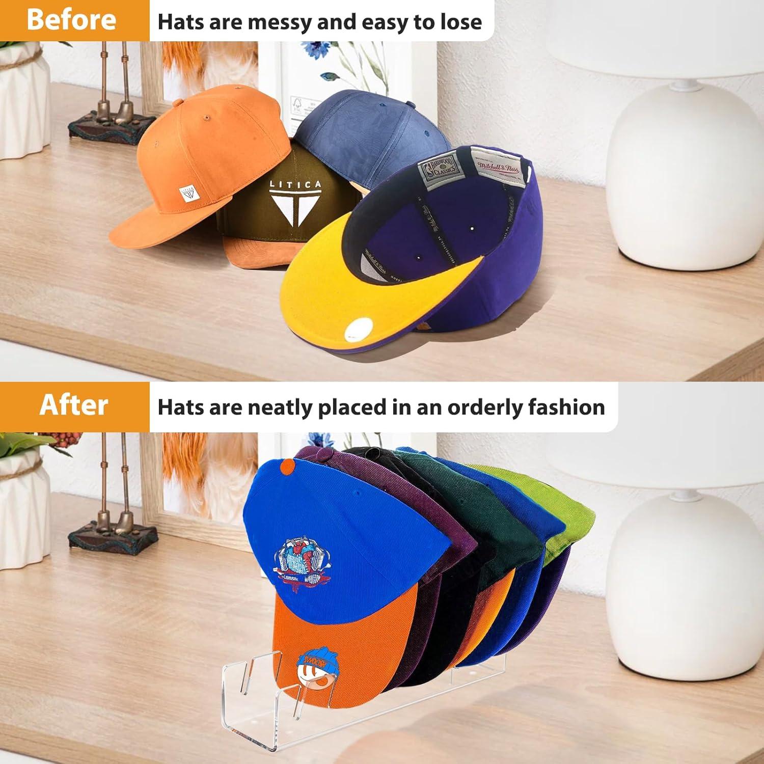 Soporte para Gorras de Béisbol Cakaner 2PCS Acrílico Transparente